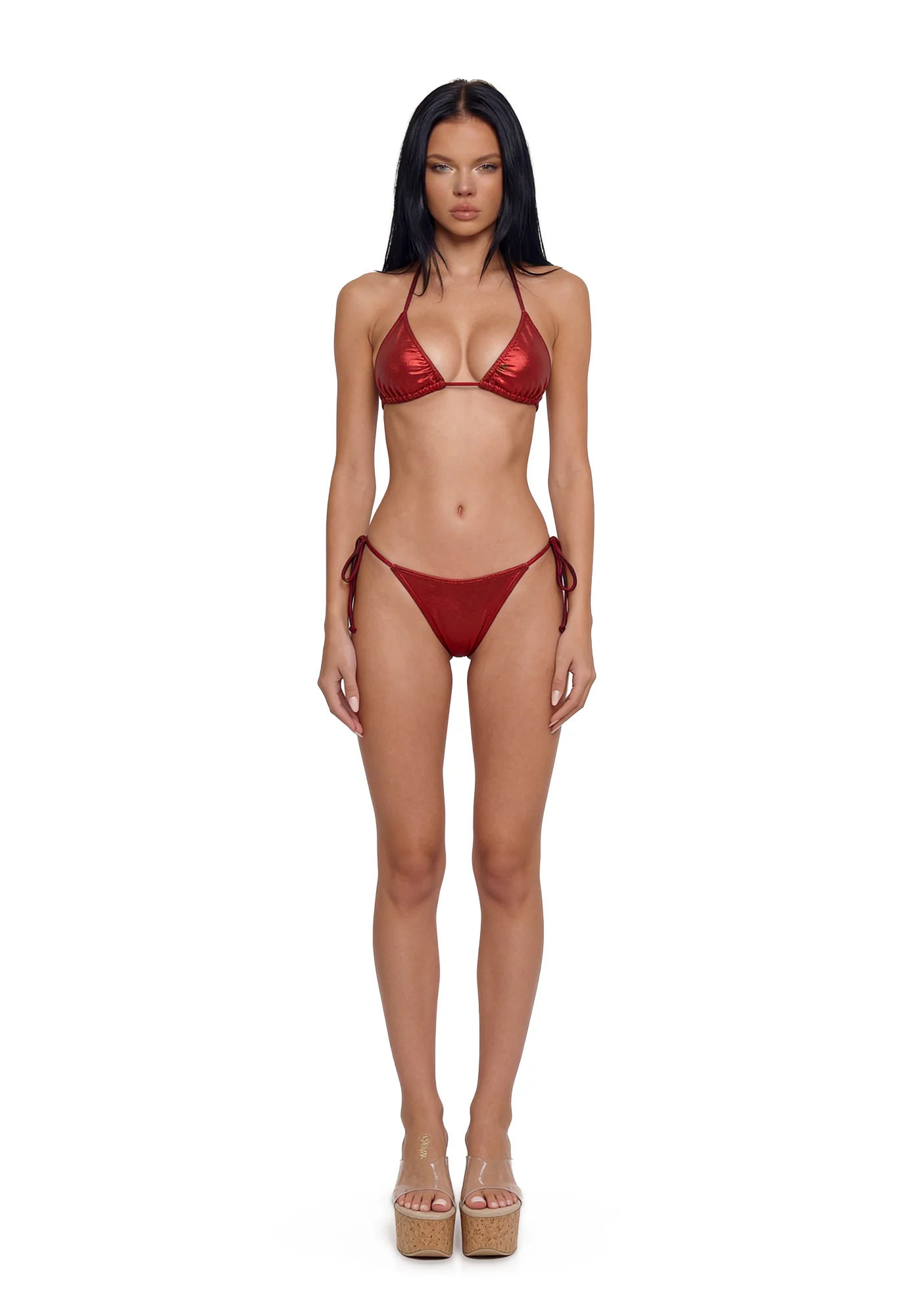 Sun Kissed Triangle Bikini Set - Red - Image 2
