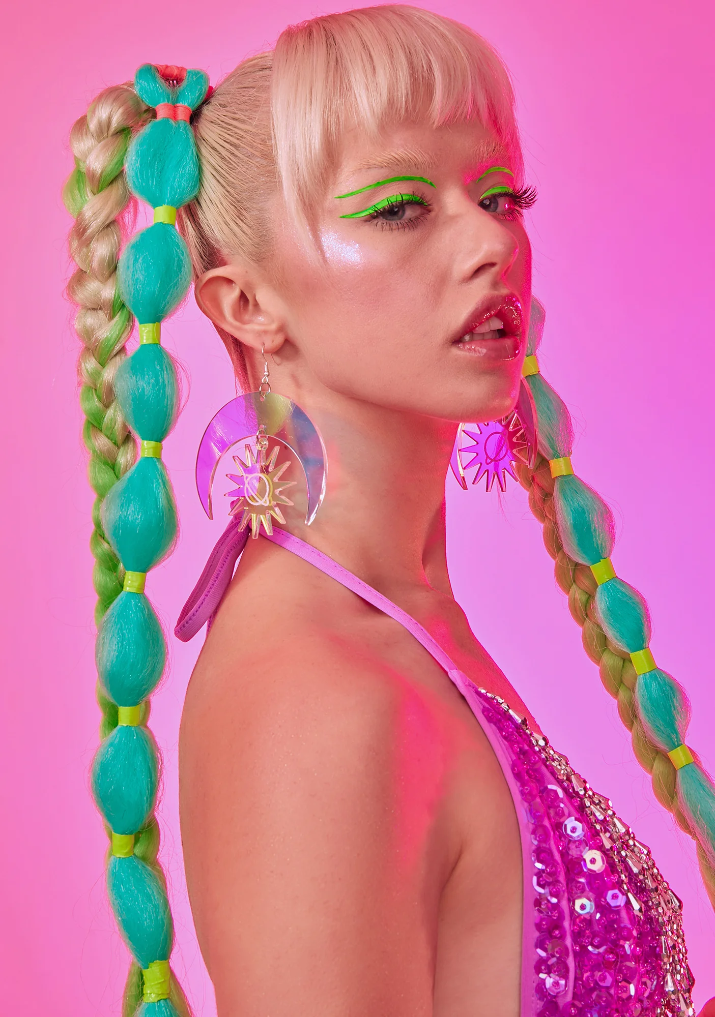 Sun & Moon Iridescent Earrings - Image 3