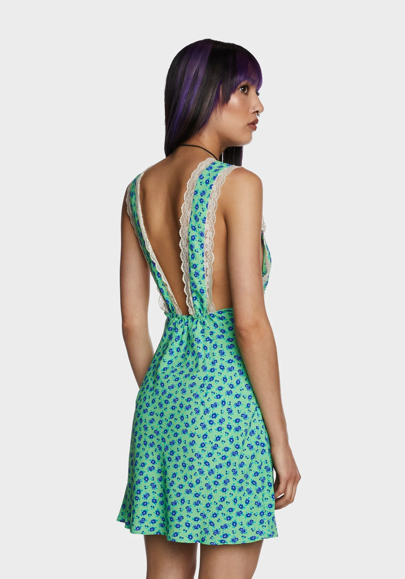 Sunlit Moments Mini Dress - Green - Image 4