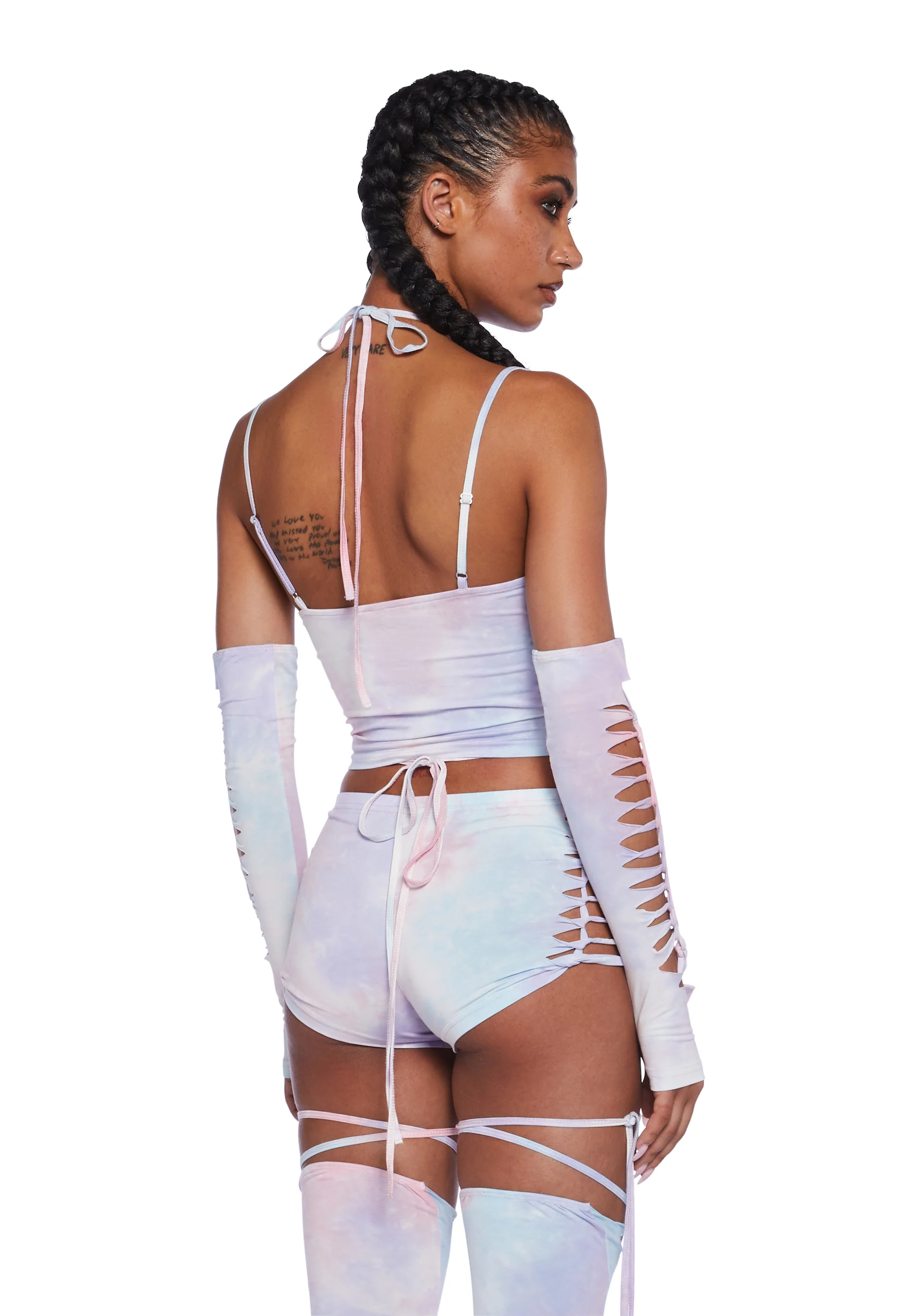 Sunset Trippy Top And Gloves Set - Pink - Image 3