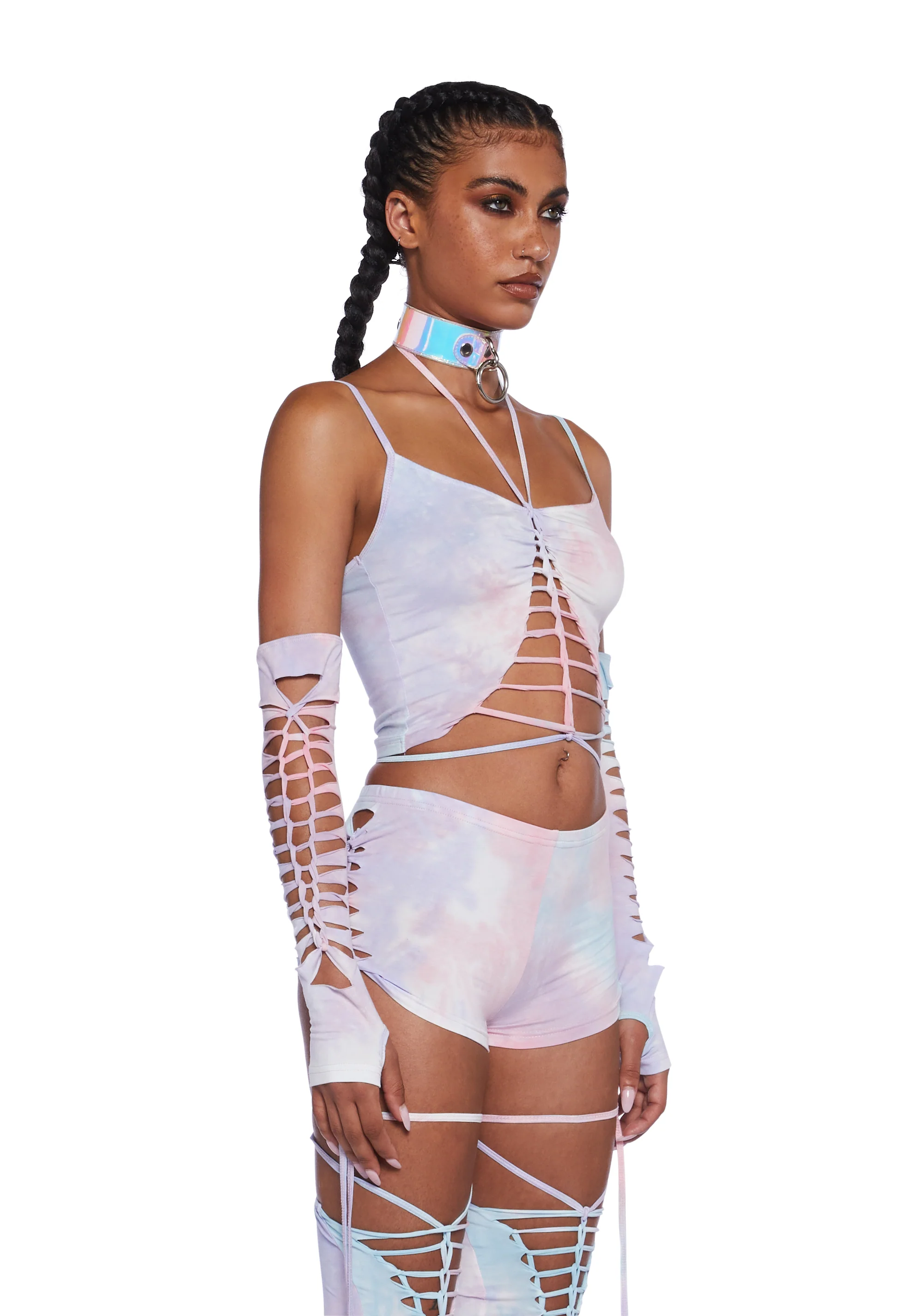 Sunset Trippy Top And Gloves Set - Pink - Image 4