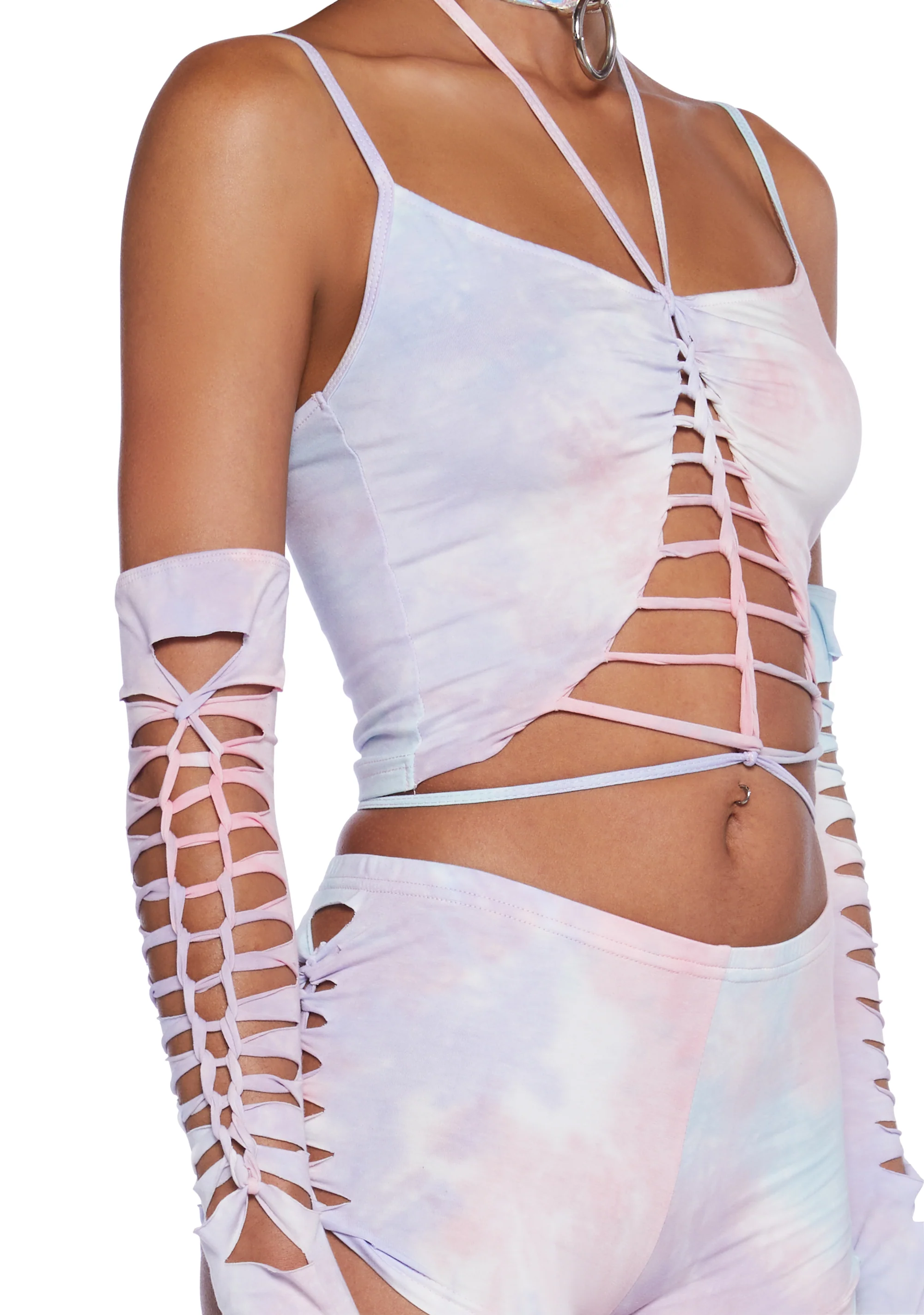 Sunset Trippy Top And Gloves Set - Pink - Image 5