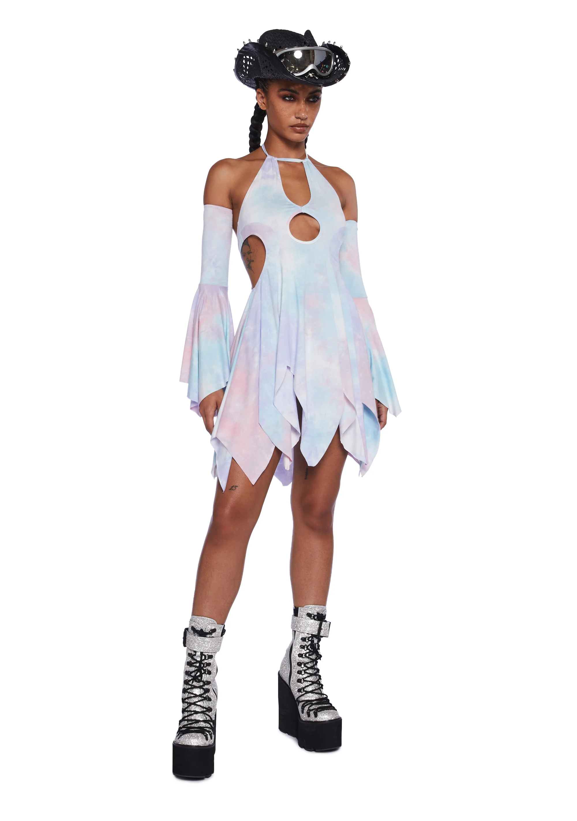 Surreal Mirage Handkerchief Dress - Pink/Purple - Image 3