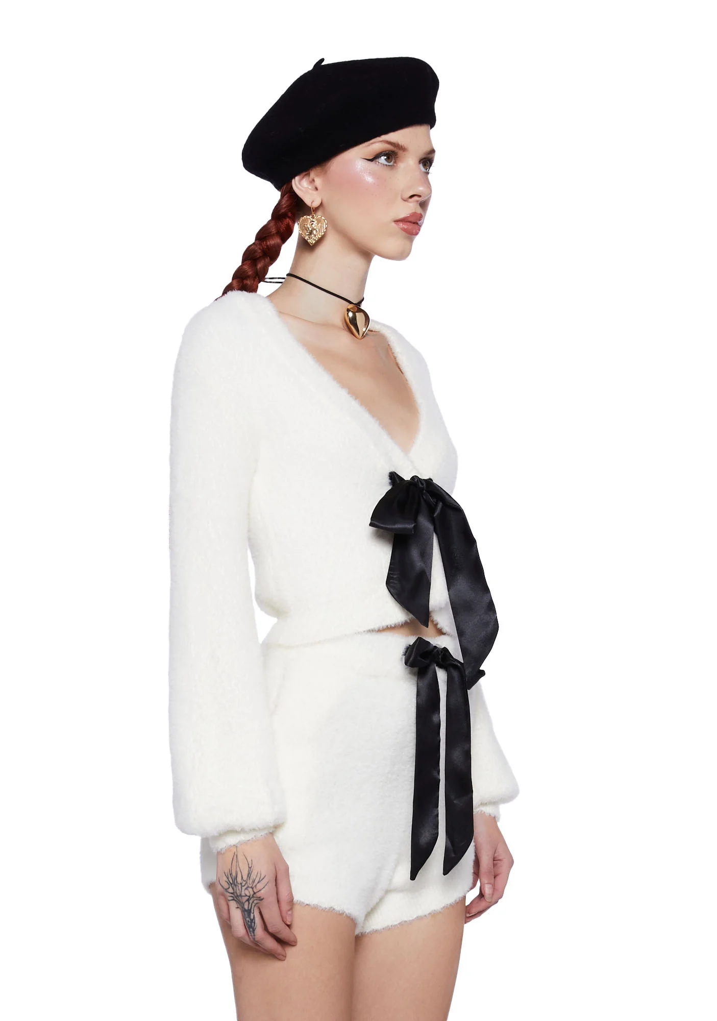 Swan Lake Affair Fuzzy Cardigan-White - Image 3
