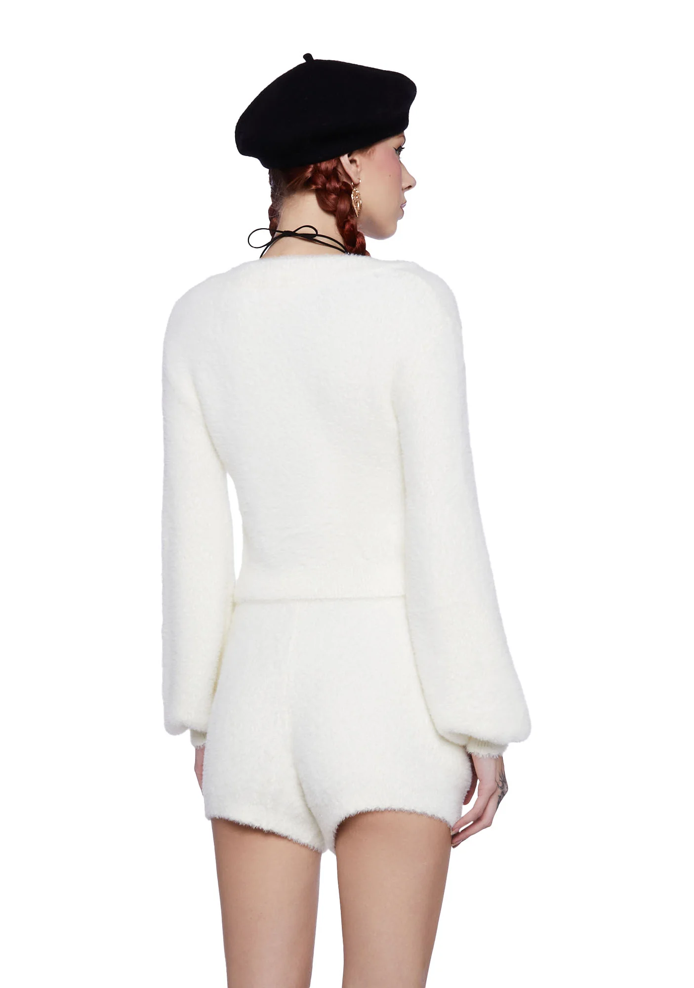 Swan Lake Affair Fuzzy Cardigan-White - Image 4