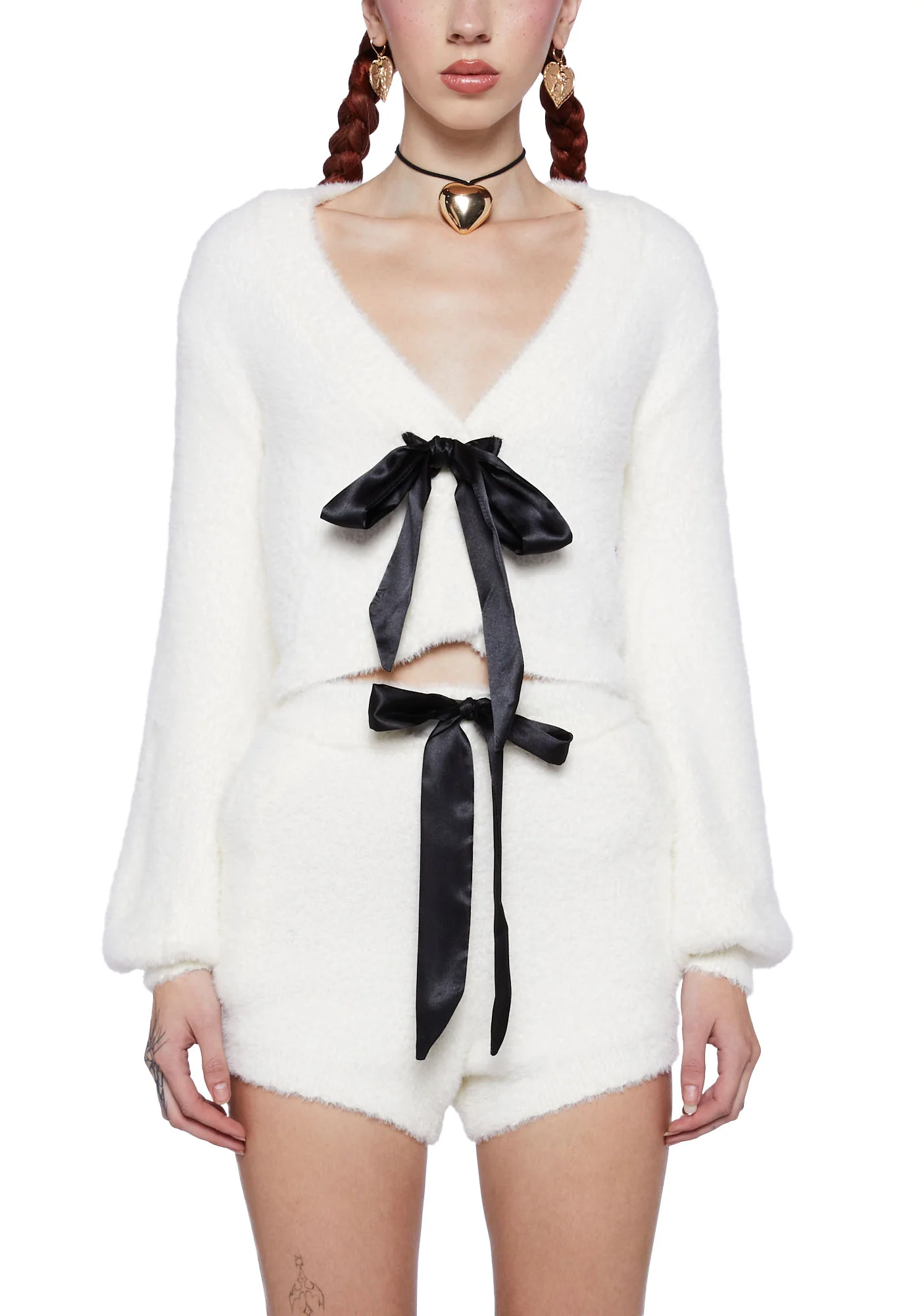 Swan Lake Affair Fuzzy Cardigan-White - Image 6