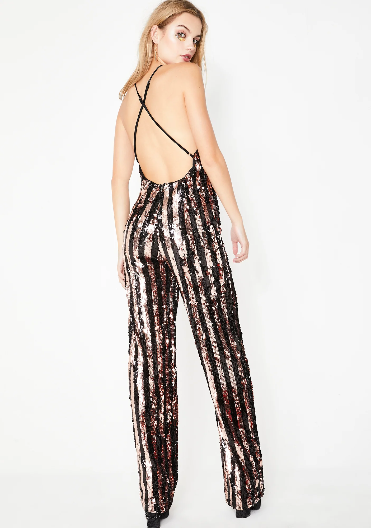 Swanky Attitude Sequin Jumpsuit - Image 2