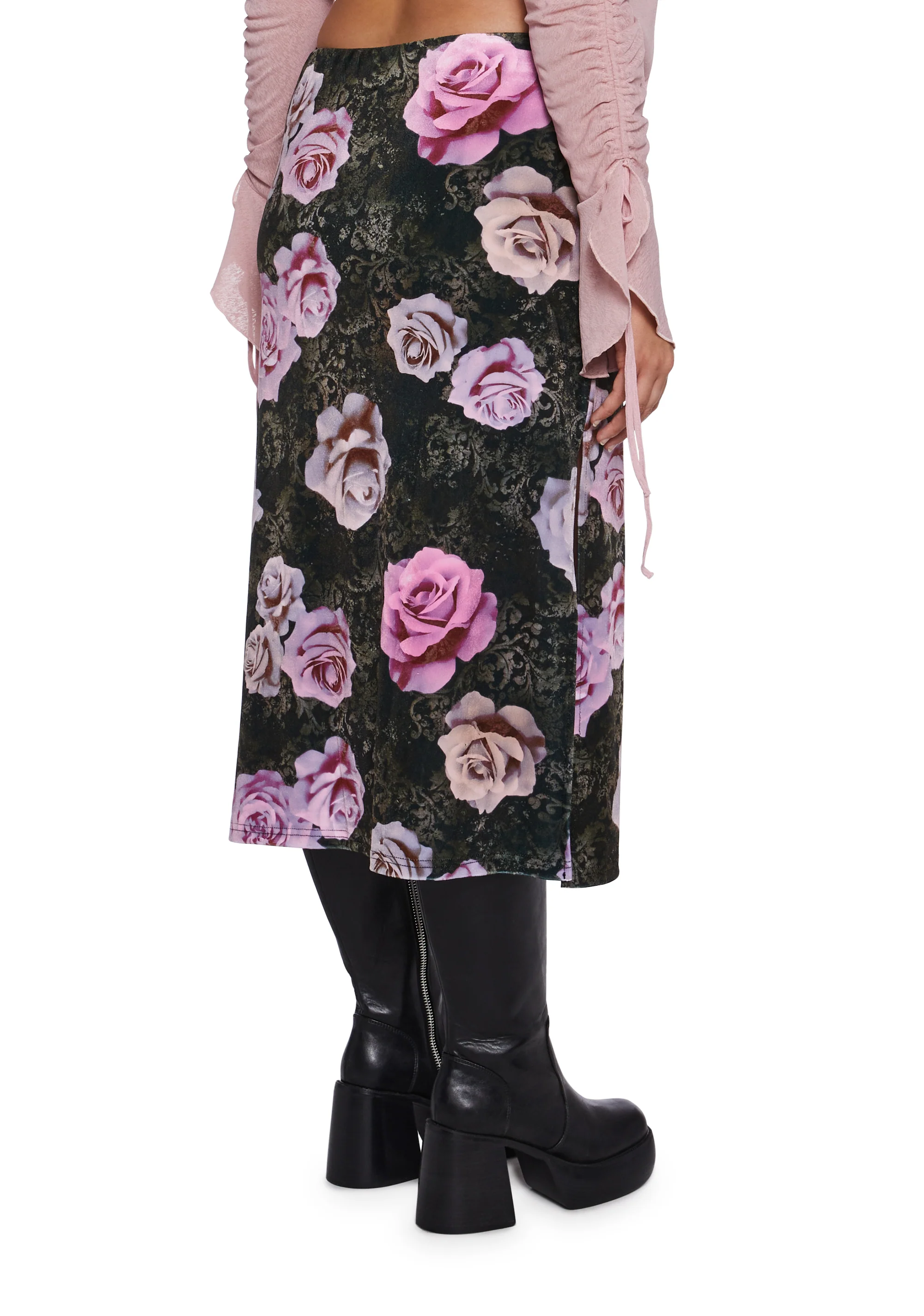 Sweet Disposition Velour Midi Skirt - Image 10