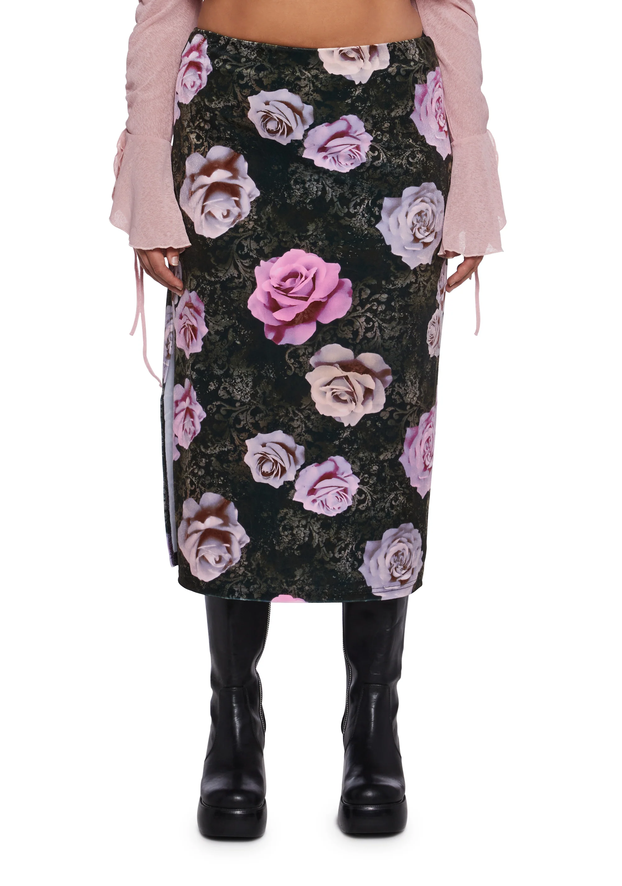 Sweet Disposition Velour Midi Skirt - Image 2