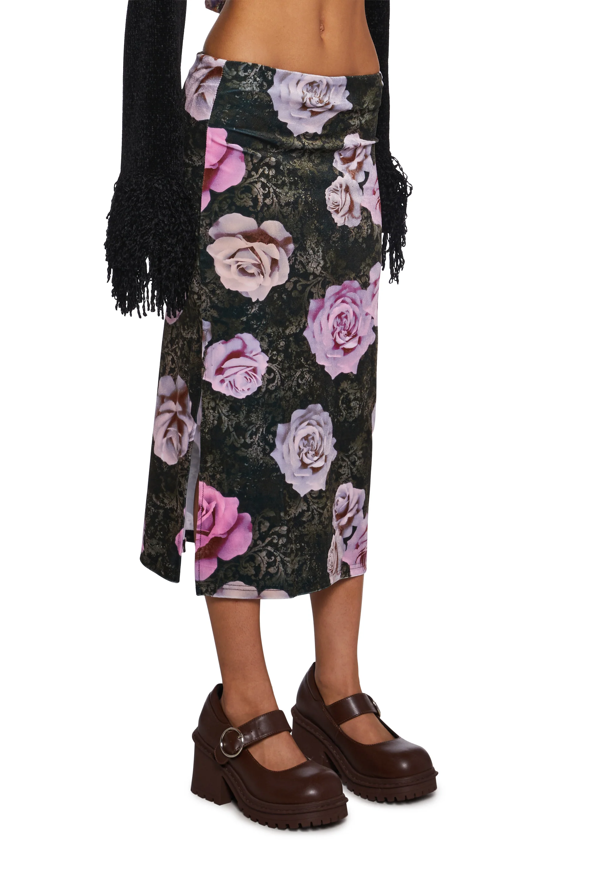 Sweet Disposition Velour Midi Skirt - Image 4