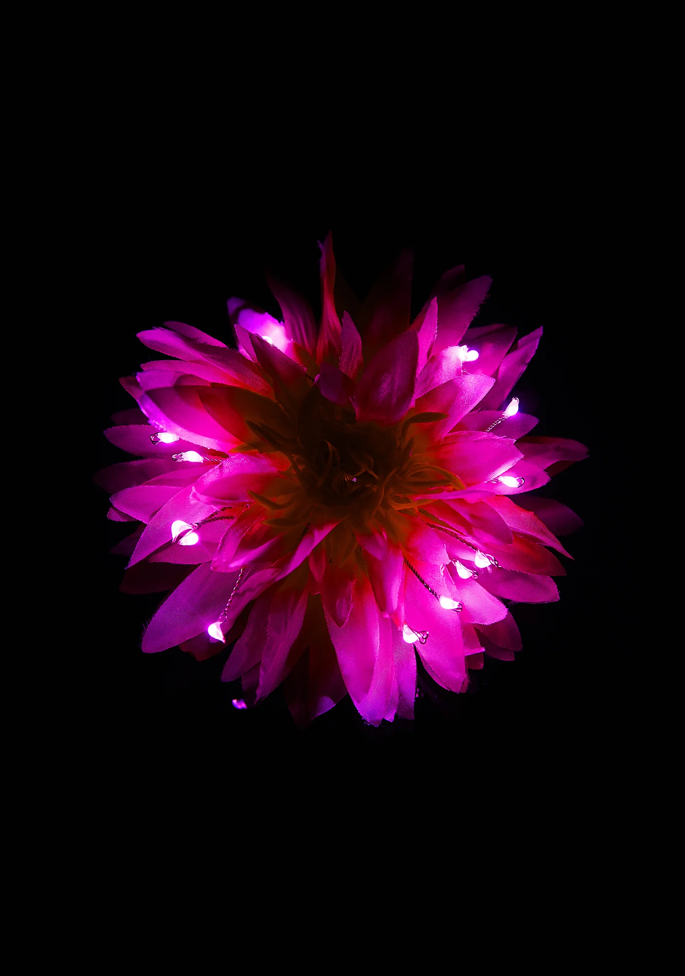 Sweet Glowing Dahlia Light Up Hair Flower - Image 2