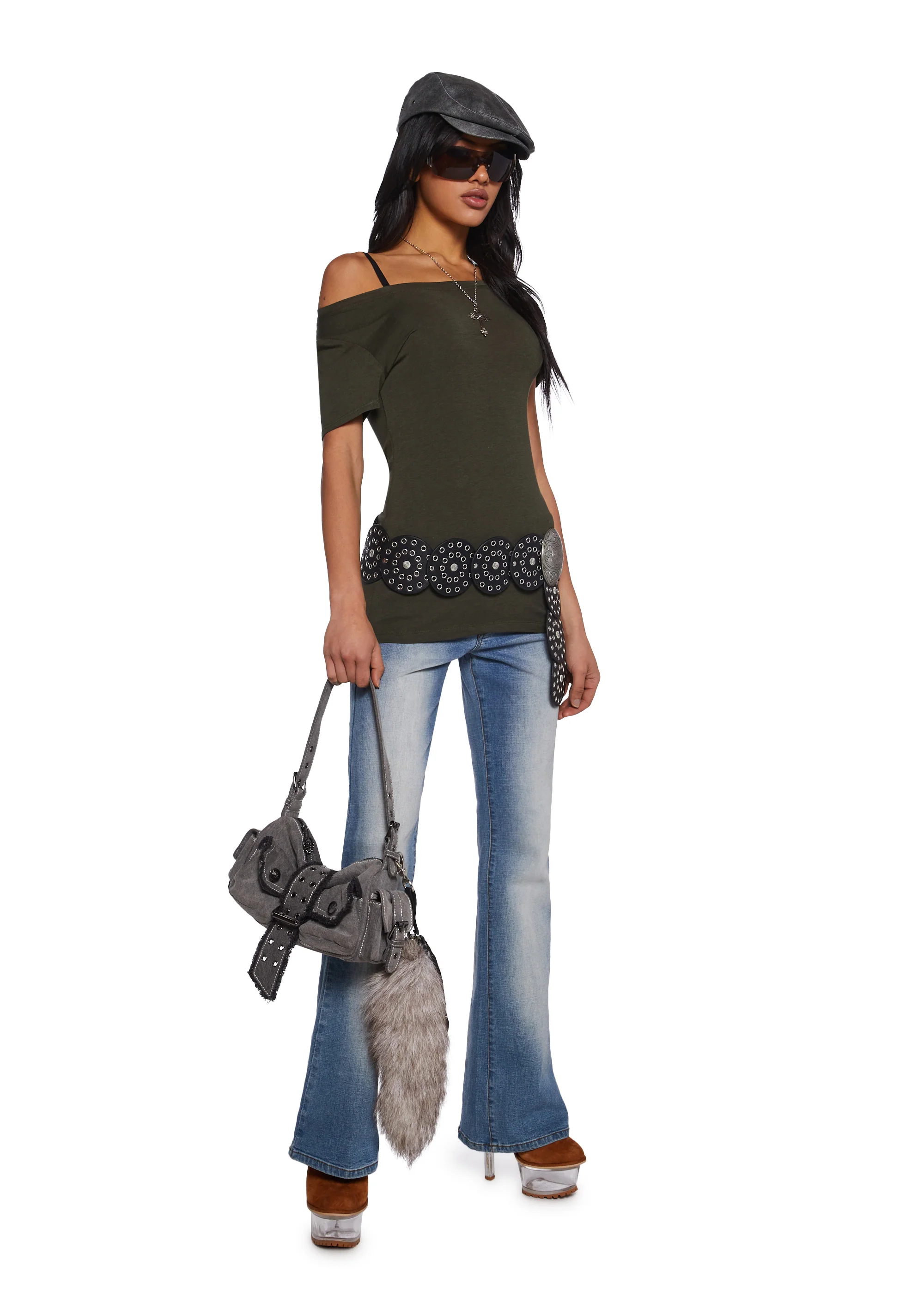 Sweet Rebellion Short Sleeve Top - Dark Green - Image 2