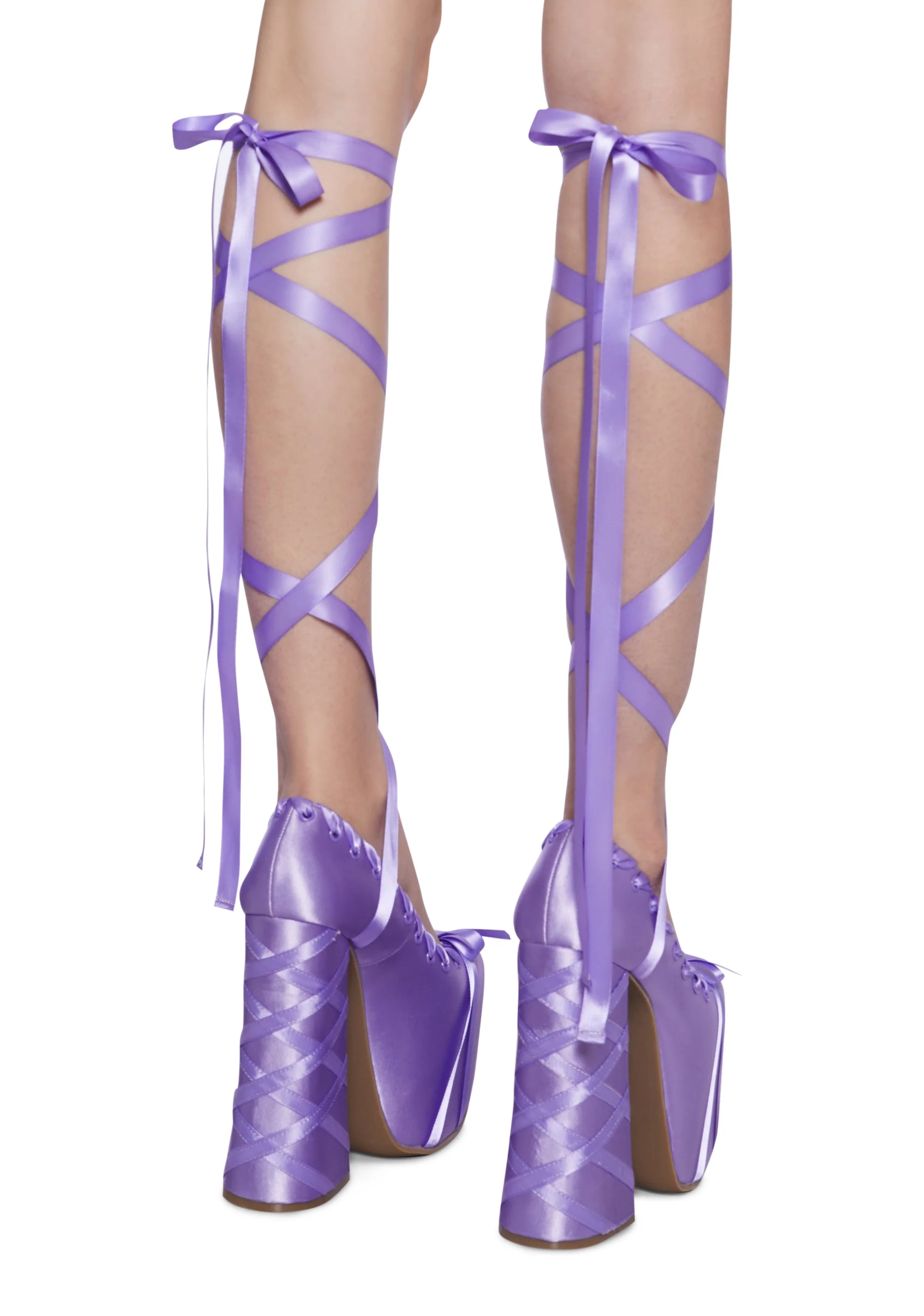 Sweet Sonata Ballet Wrap Heels - Light Purple - Image 4