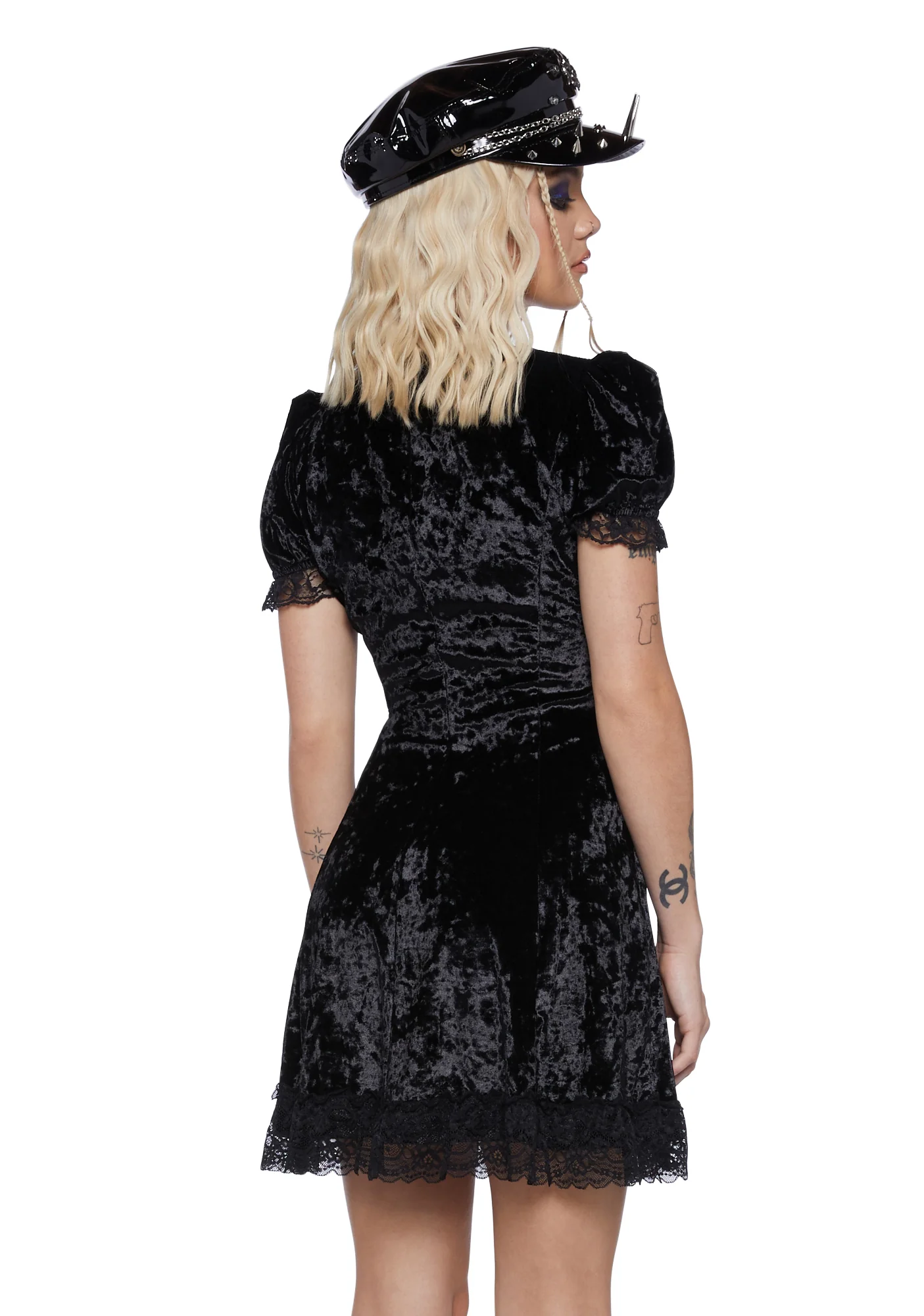 Sweeter Than Midnight Velvet Dress - Black - Image 4