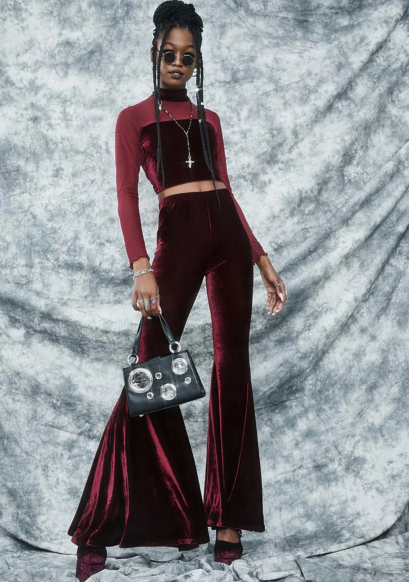 Swish And Flick Velvet Crop Top - Image 3