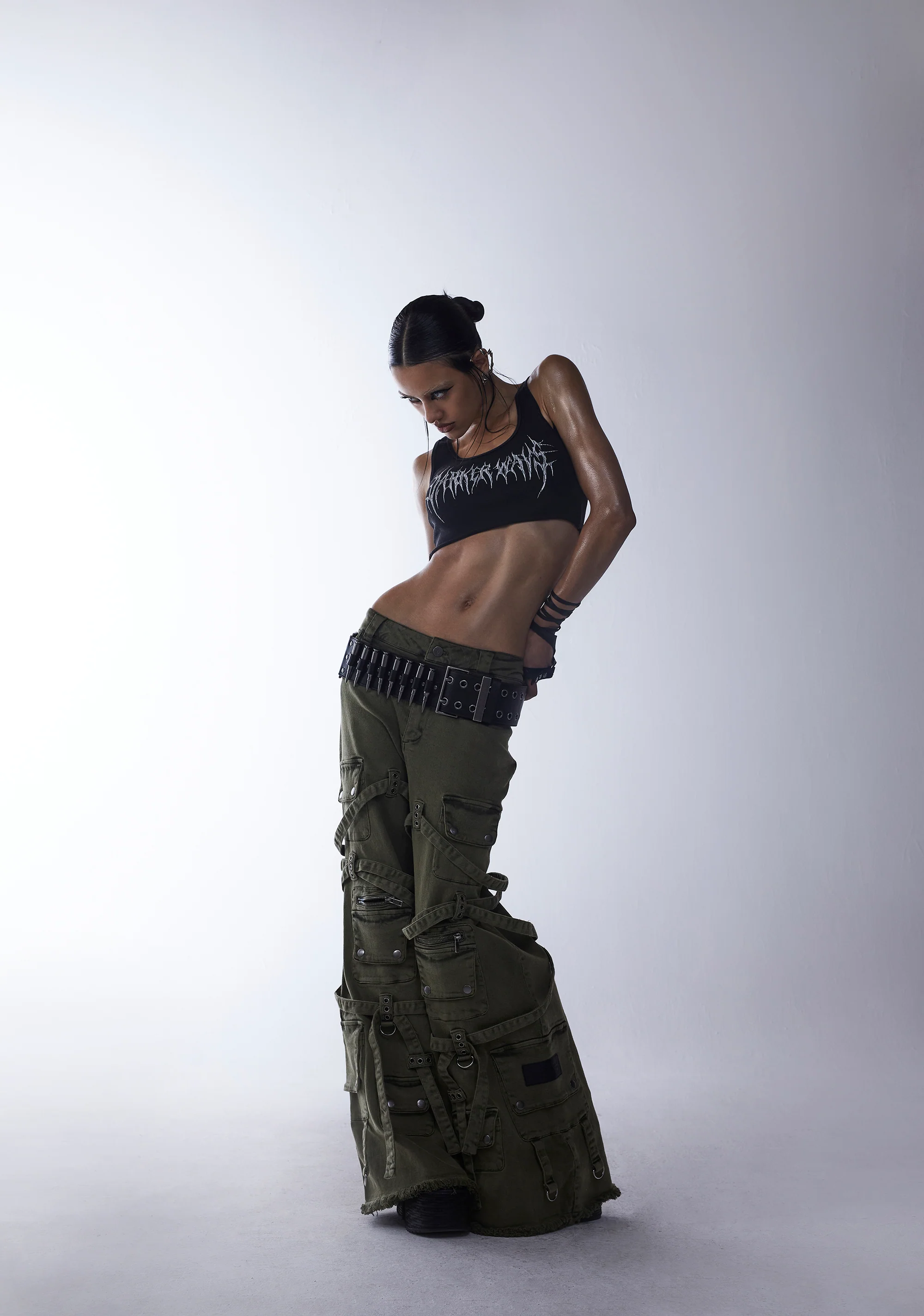 Switch Strappy Cargo Pants - Green - Image 6
