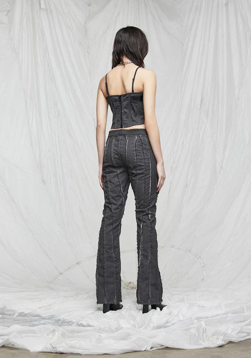 Synth Washed Pants With Raw Edge Details - Image 4