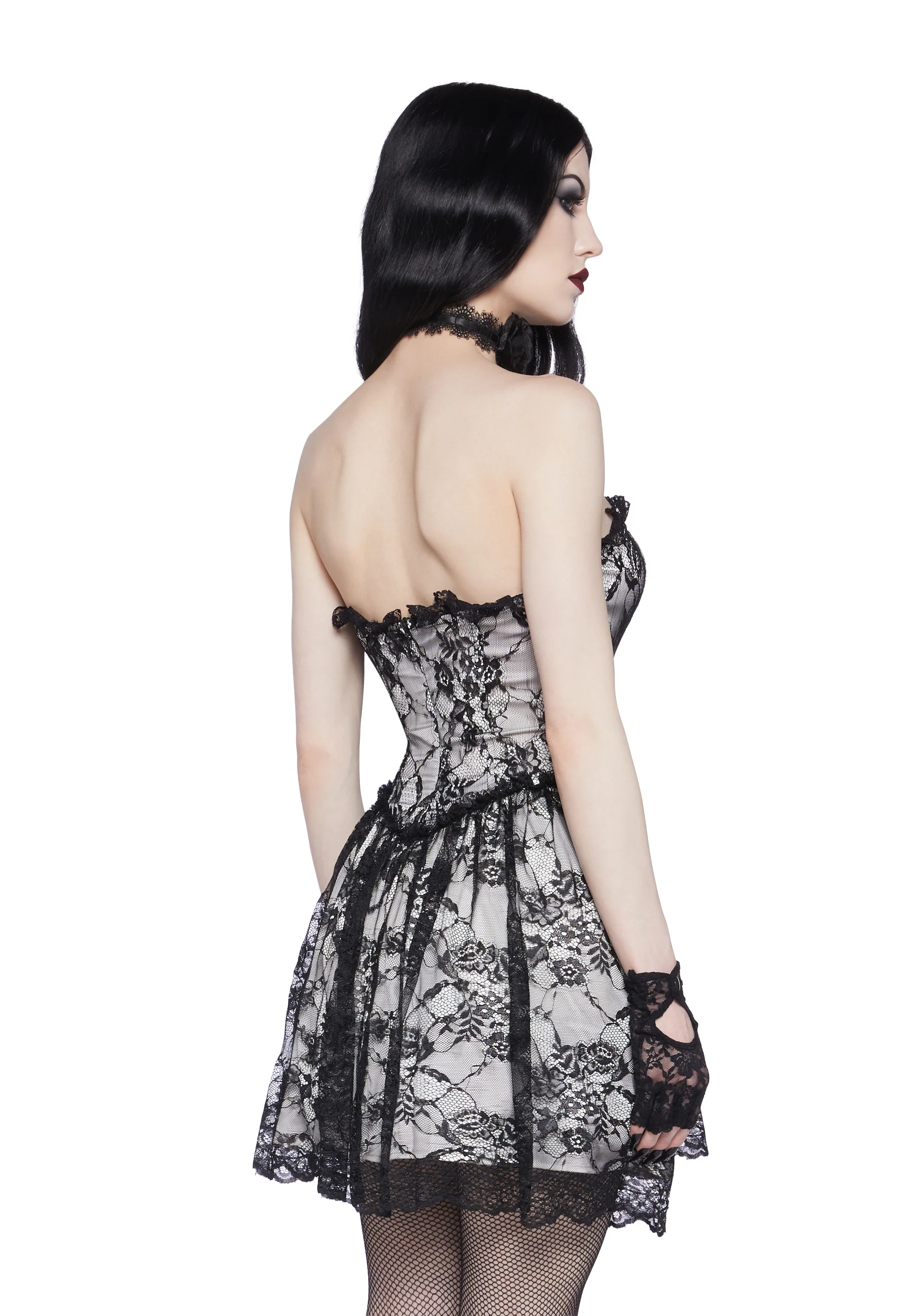 Take Caution Lace Mini Dress - Image 3