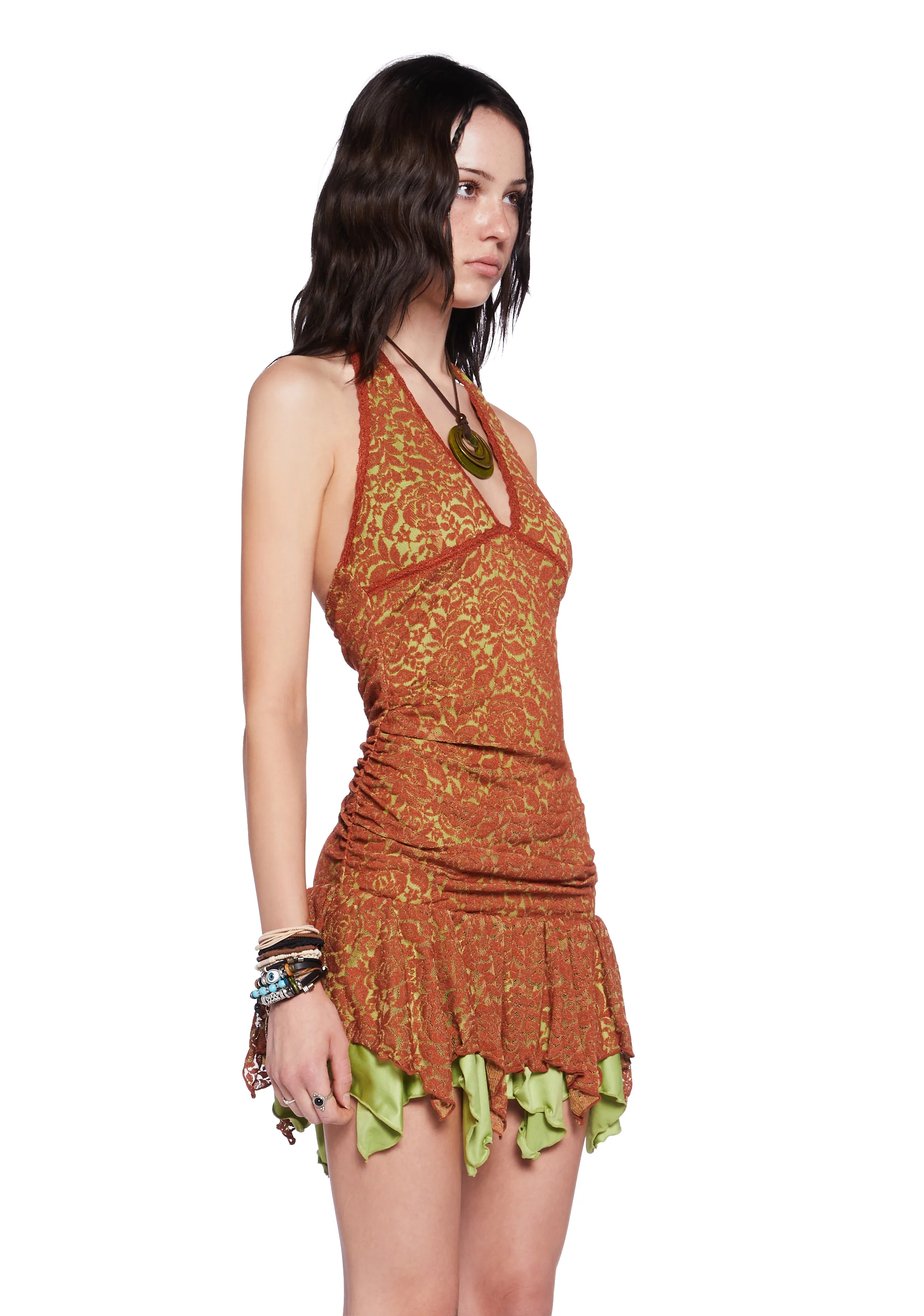Tales Of Fantasy Mini Dress - Brown - Image 3