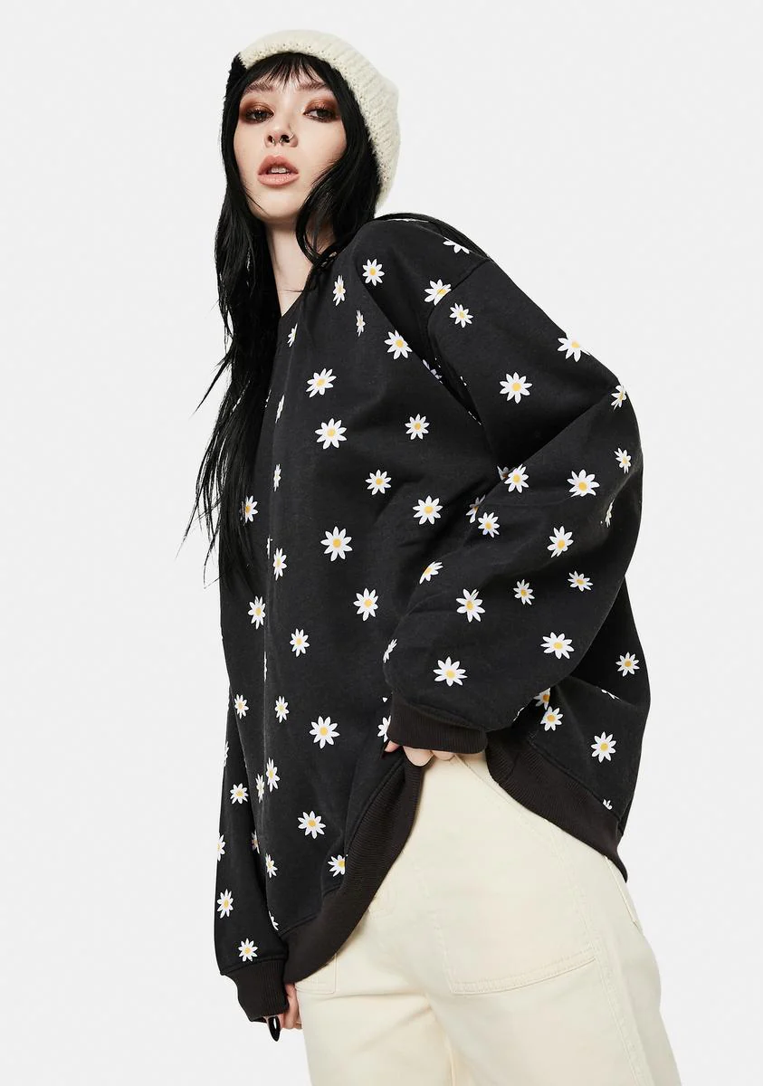 Taliya Daisy Print Sweatshirt - Image 2