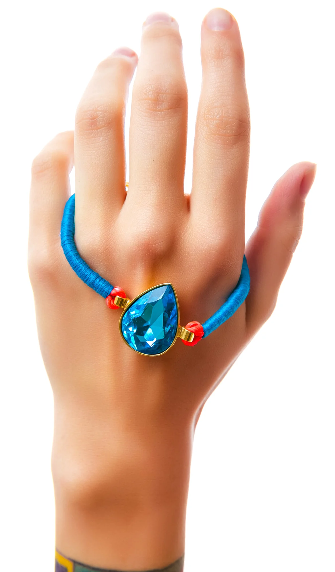 Tara Turquoise Tear Drop Bolo Cord Bracelet - Image 3