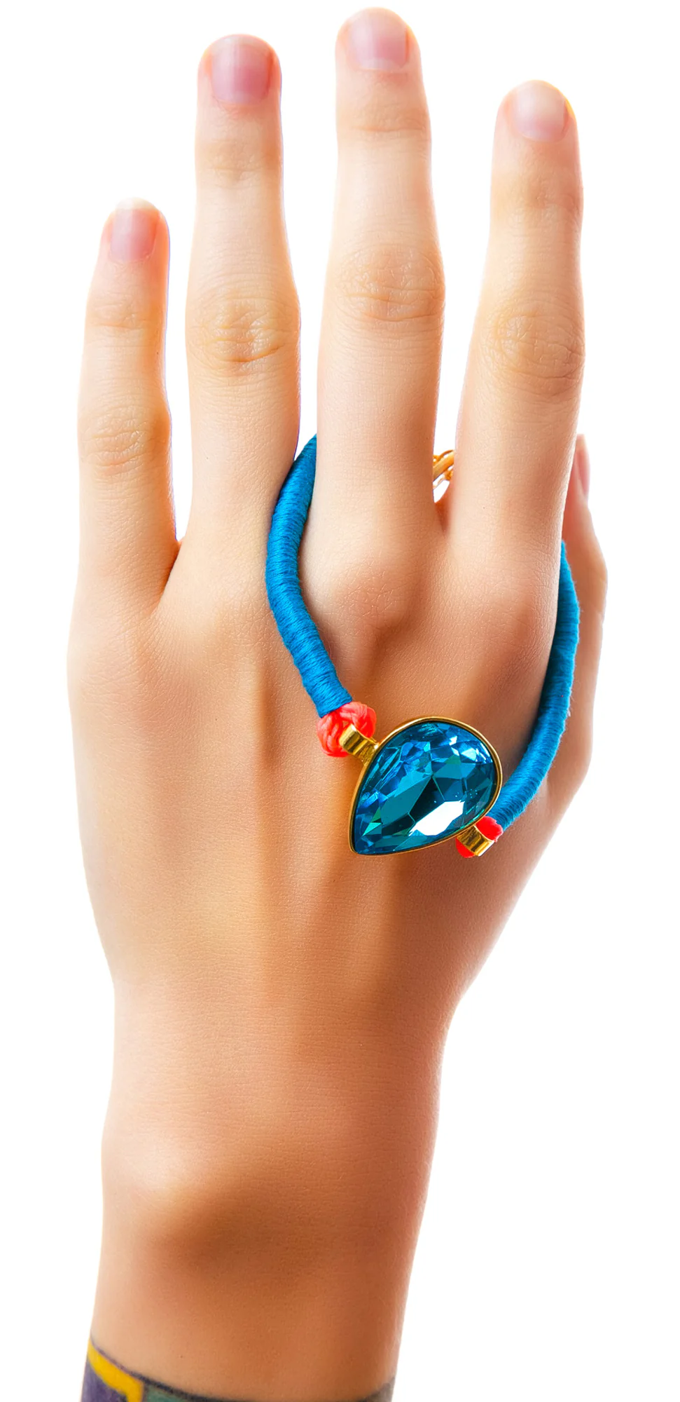 Tara Turquoise Tear Drop Bolo Cord Bracelet - Image 5