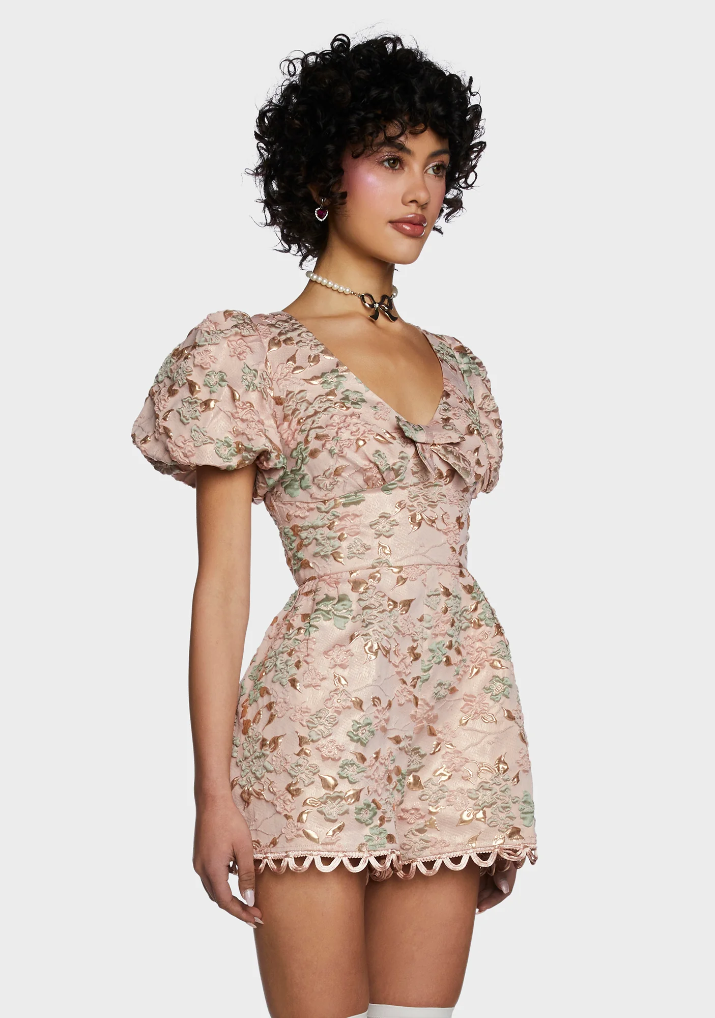 Tea And Circumstance Jacquard Romper - Image 3