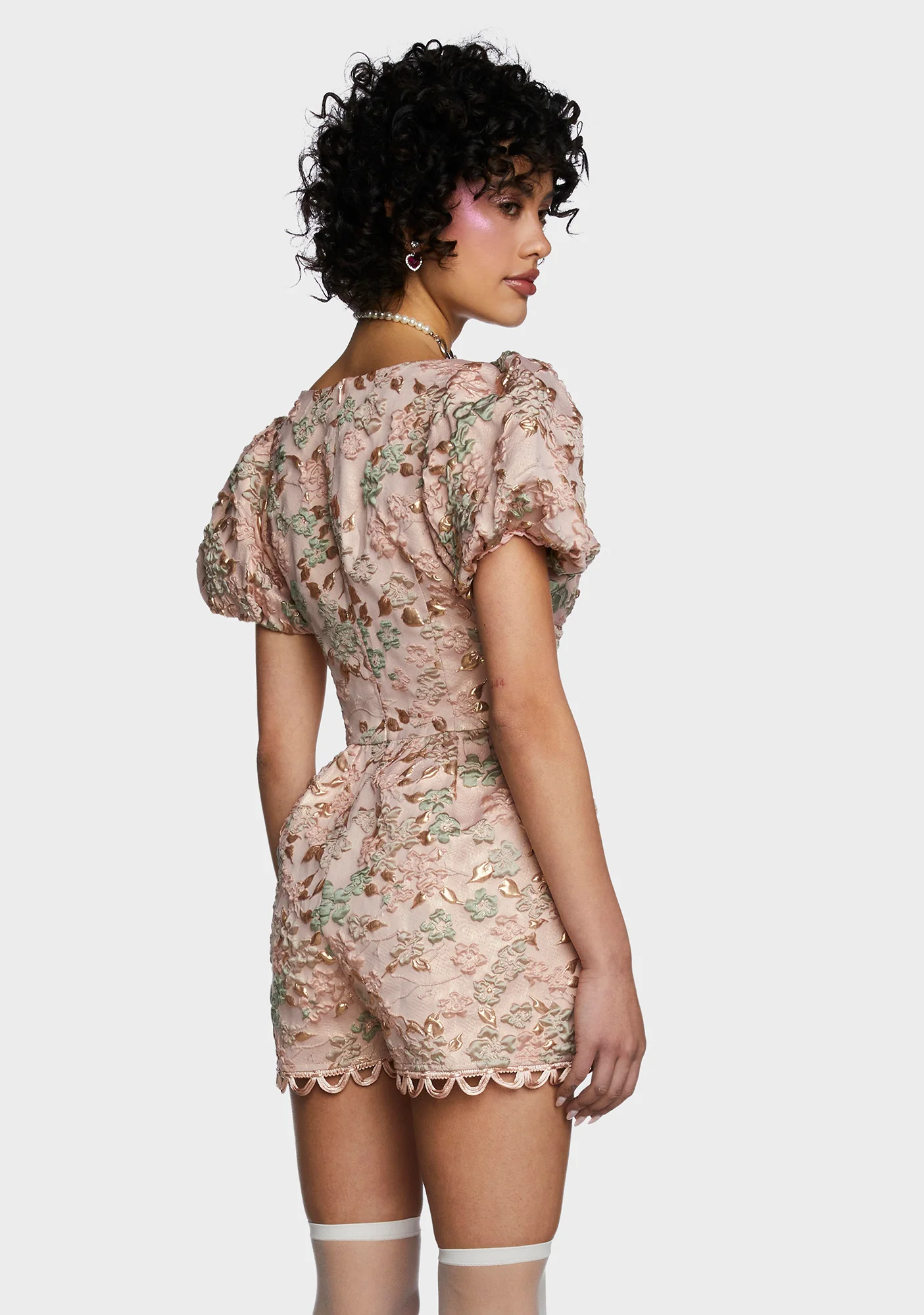 Tea And Circumstance Jacquard Romper - Image 4