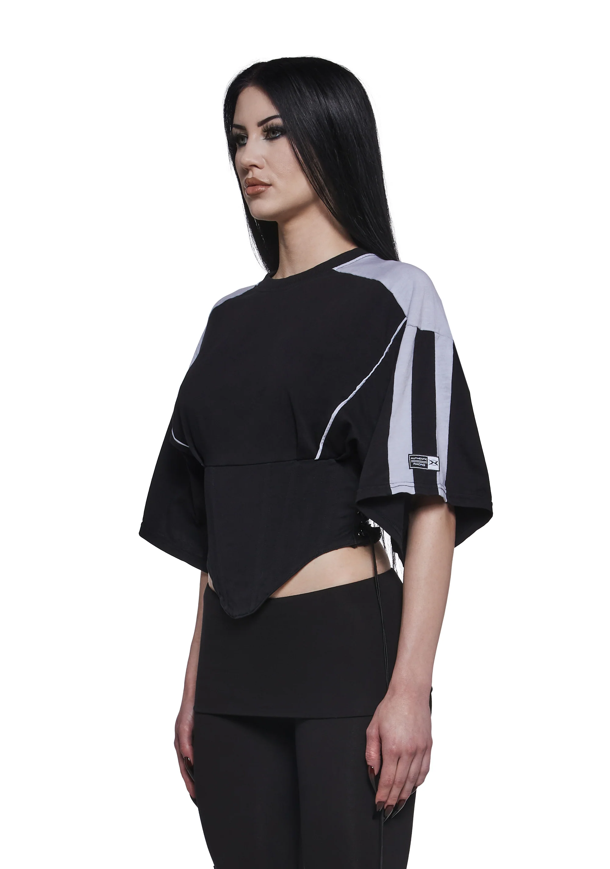 Team Player Corset T-Shirt - Black Washed - Image 3