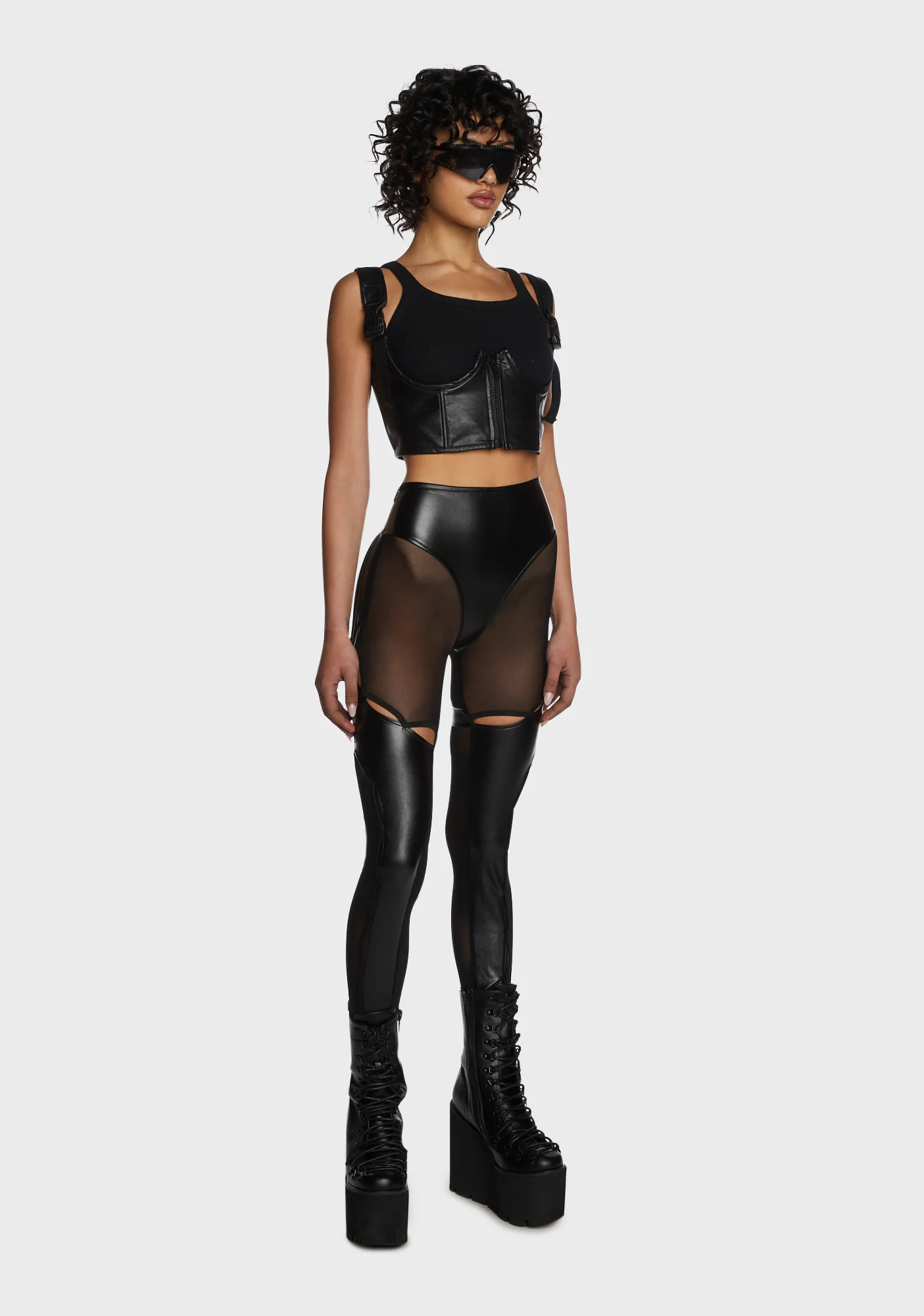 Tech Waves Vegan Leather Pants - Image 4