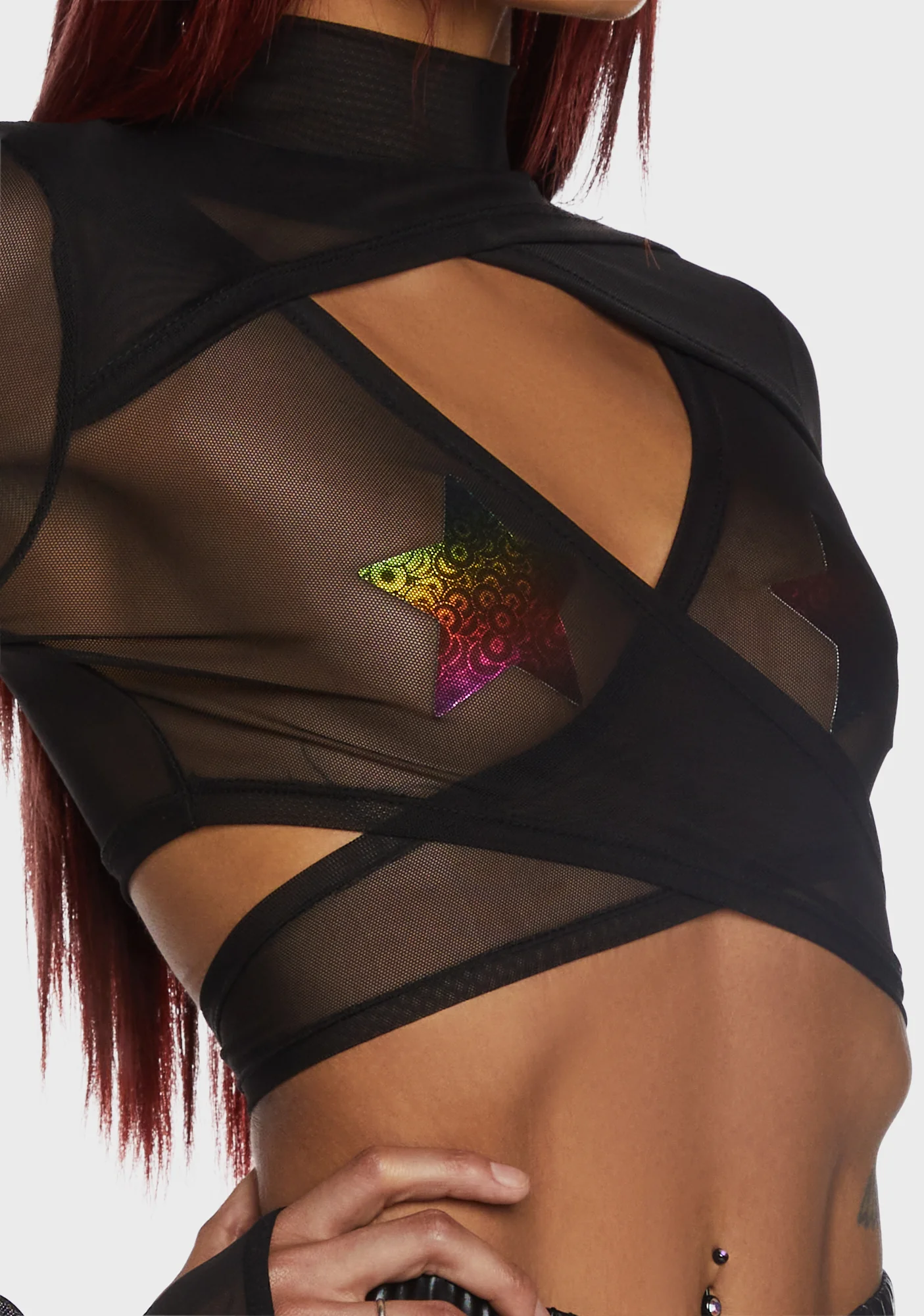 Technicolor Trip Fringe Wrap Top - Image 6