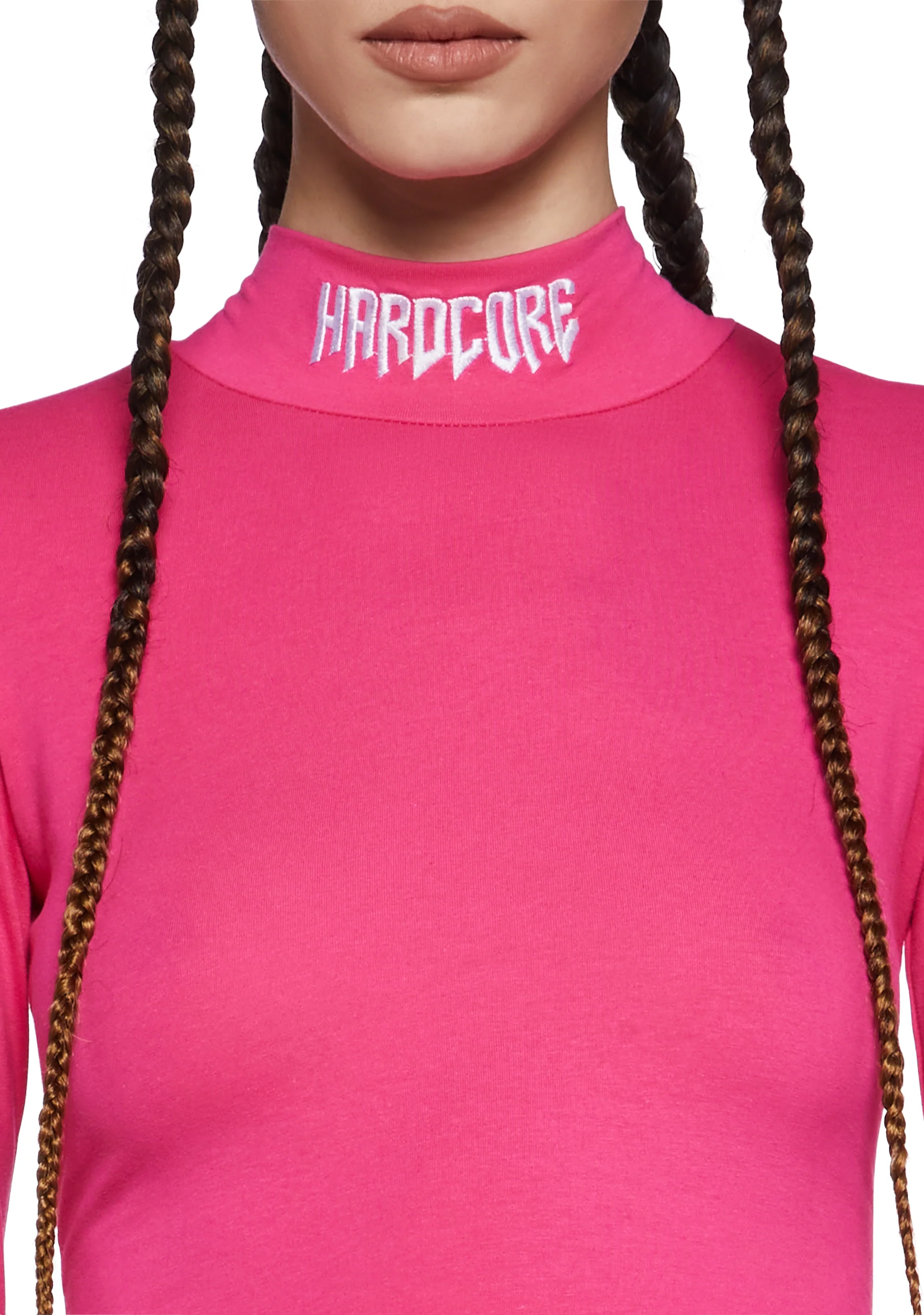 Techno Snob Mock Neck Top - Pink - Image 3