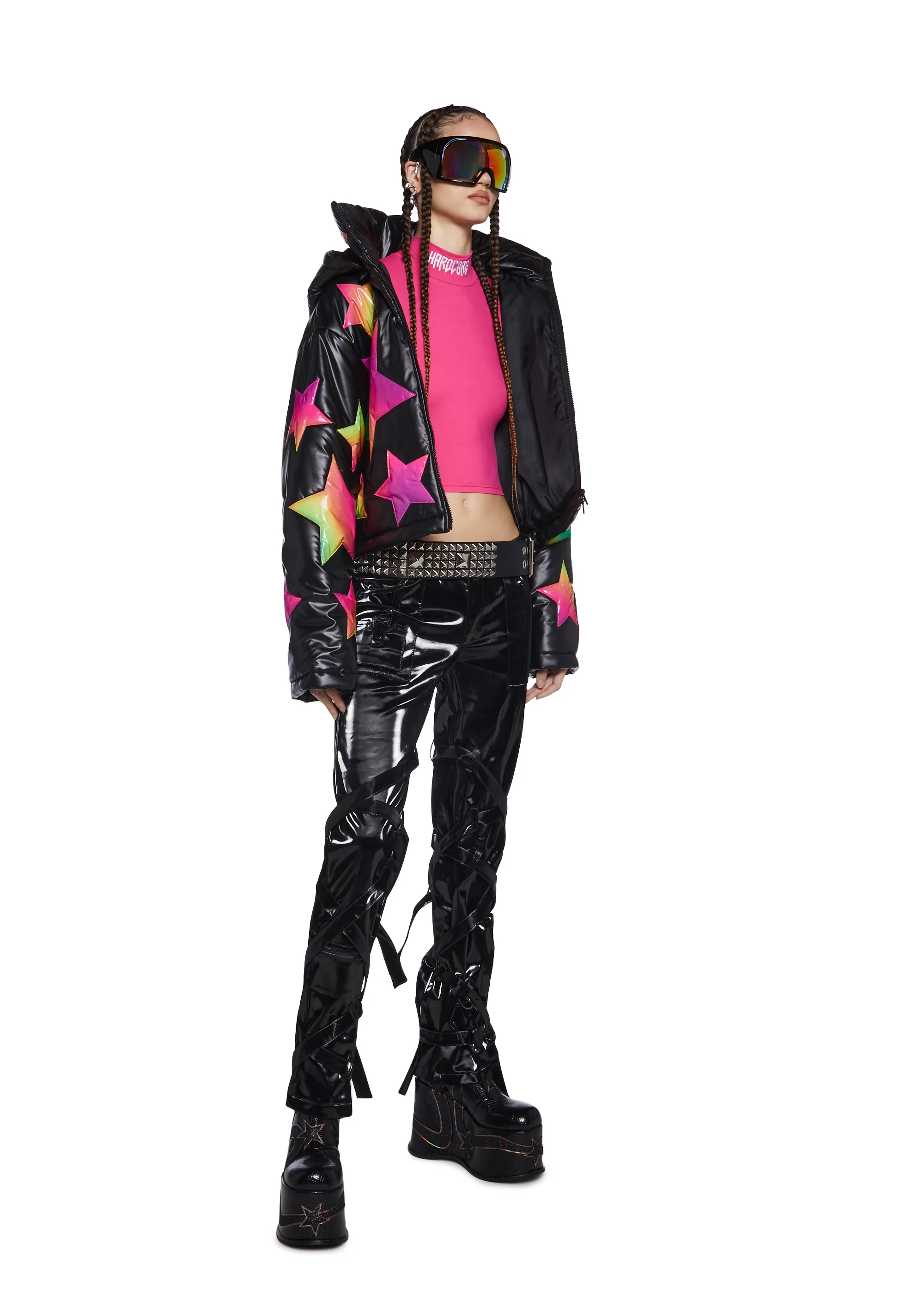 Techno Snob Mock Neck Top - Pink - Image 6