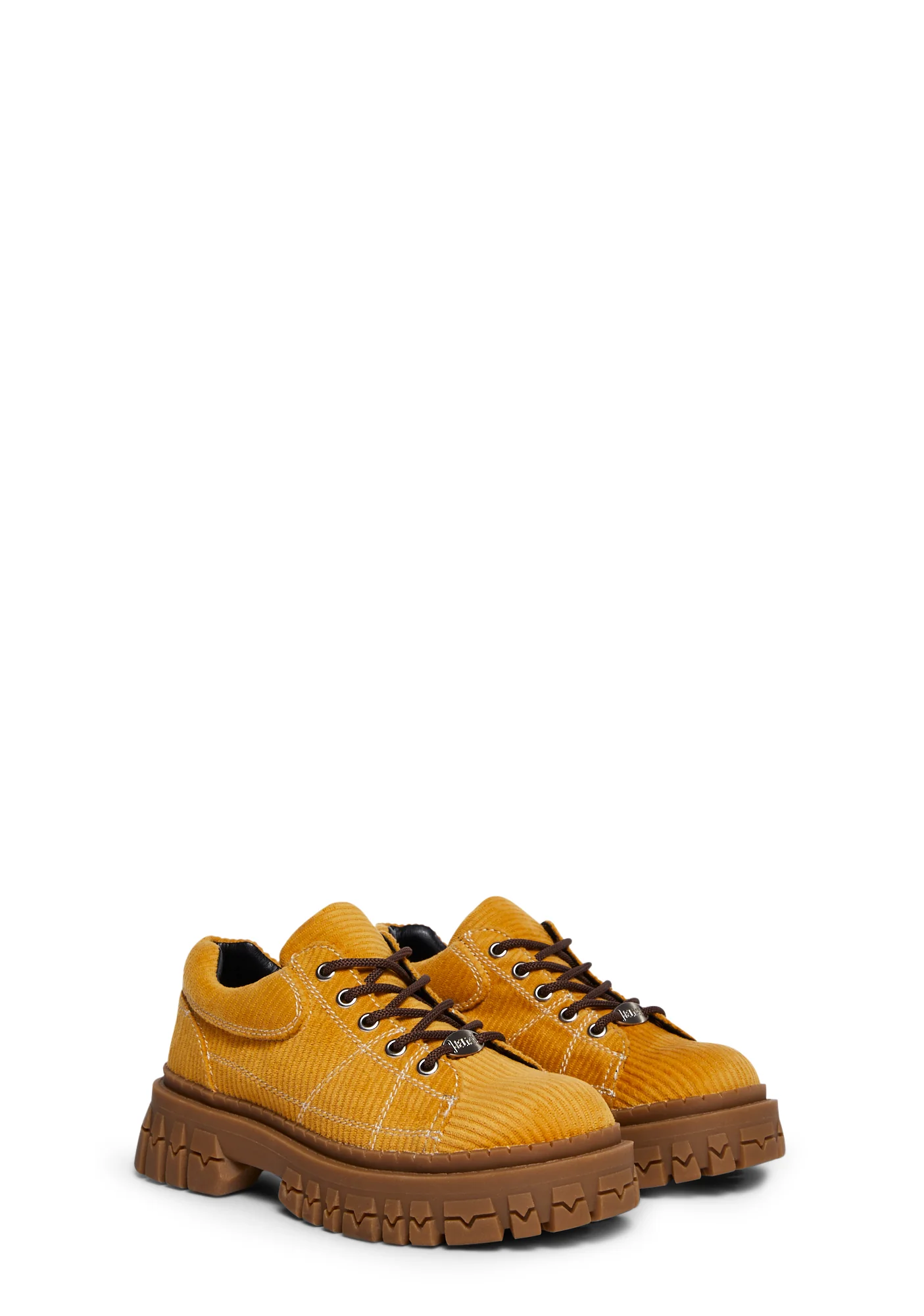 Witch Wannabe Teen Craft Oxfords - Yellow Corduroy - Image 3