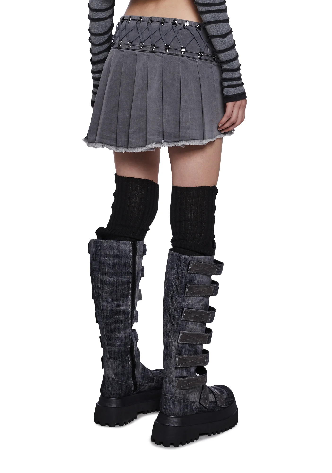 Tempo Pleated Buckle Mini Skirt - Image 4