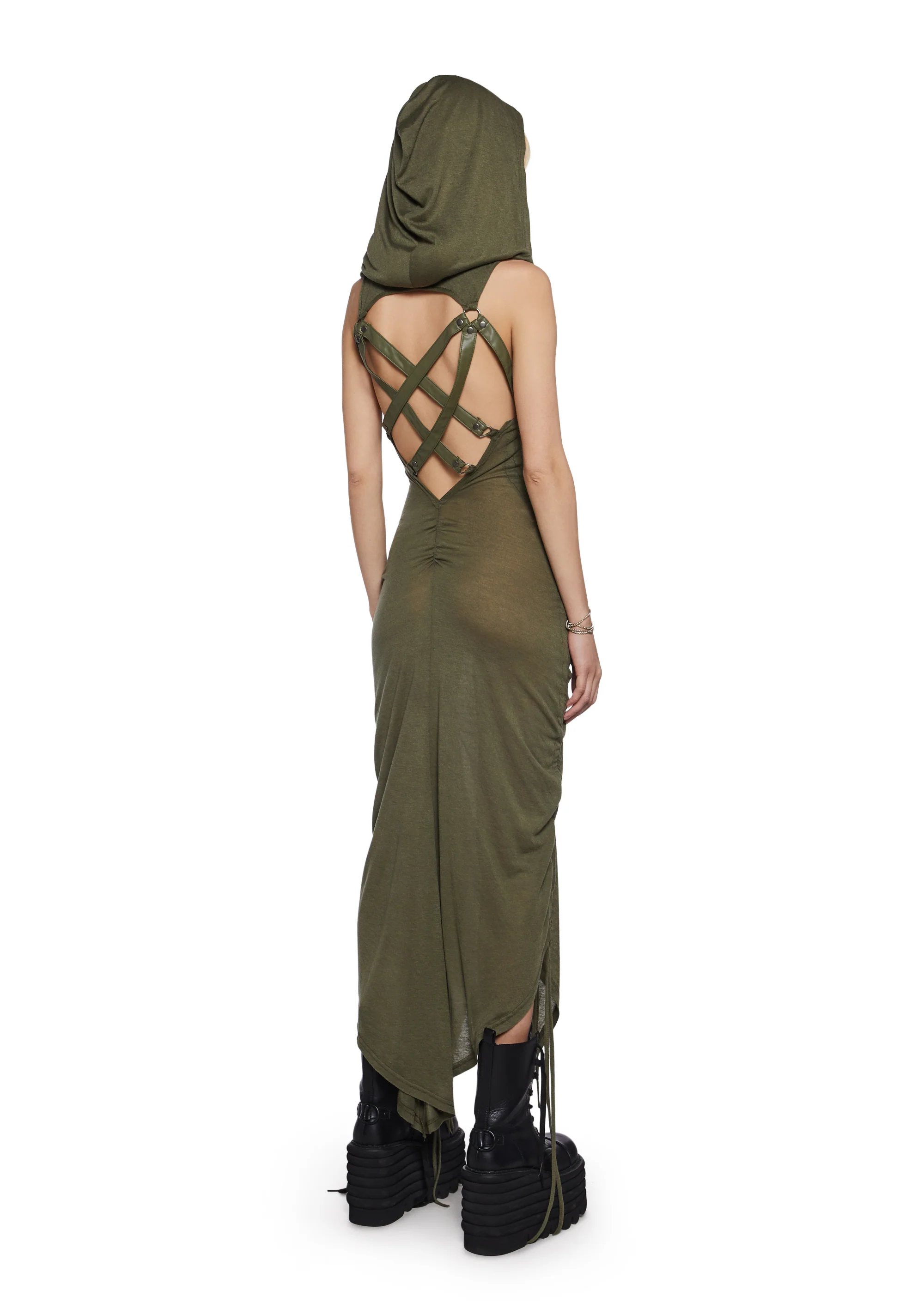 Tempo Ruched Harness Dress - Green - Image 5