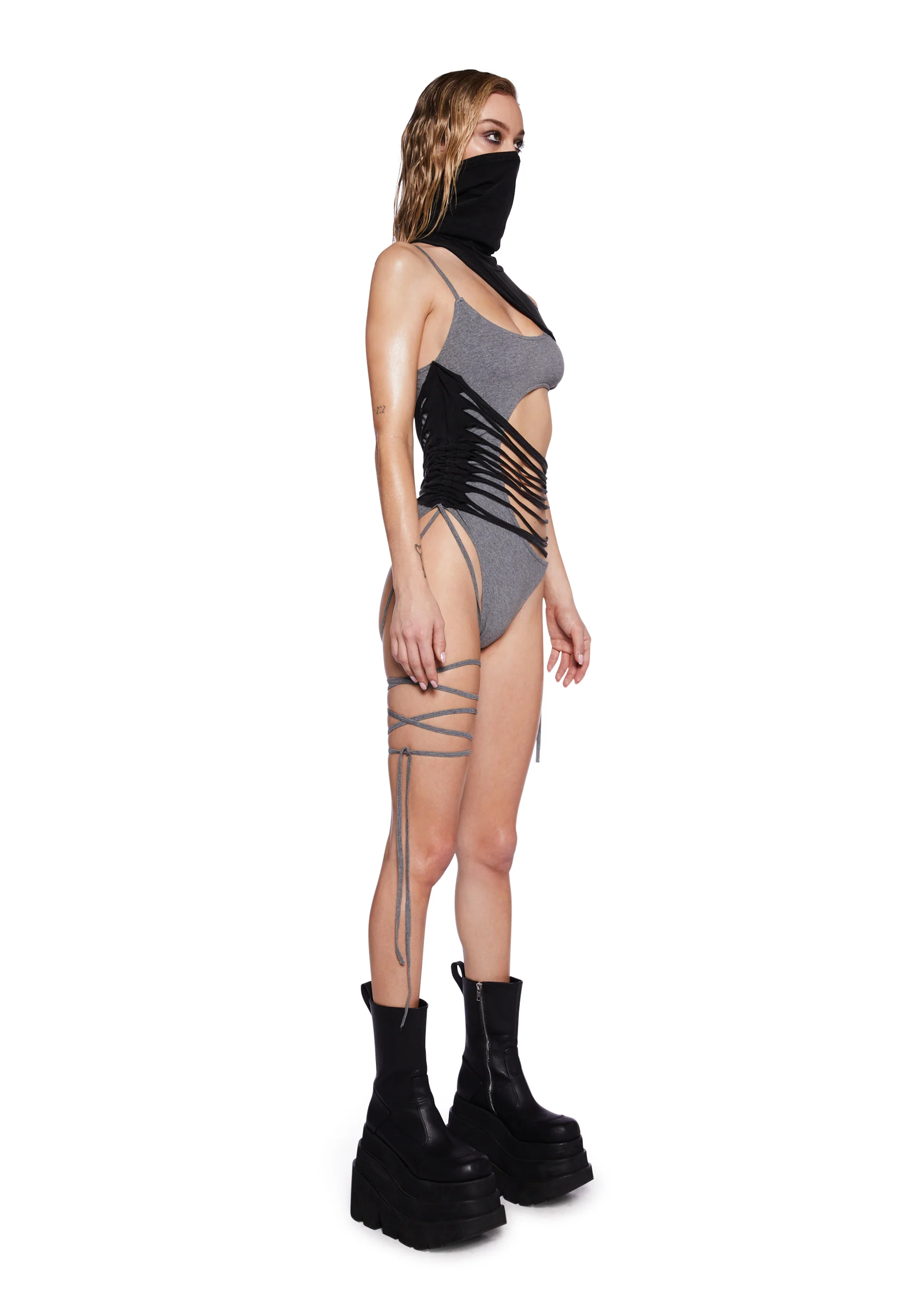 Tempo Two-Tone Shredded Bodysuit - Image 3