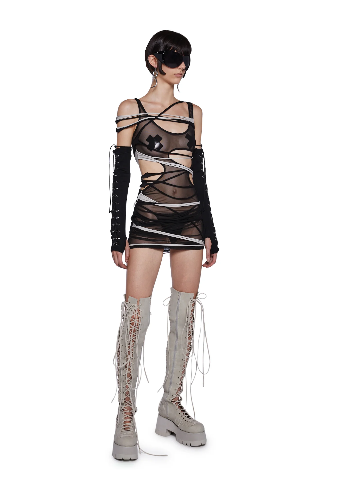Tempo Two-Tone Shredded Dress - Image 2