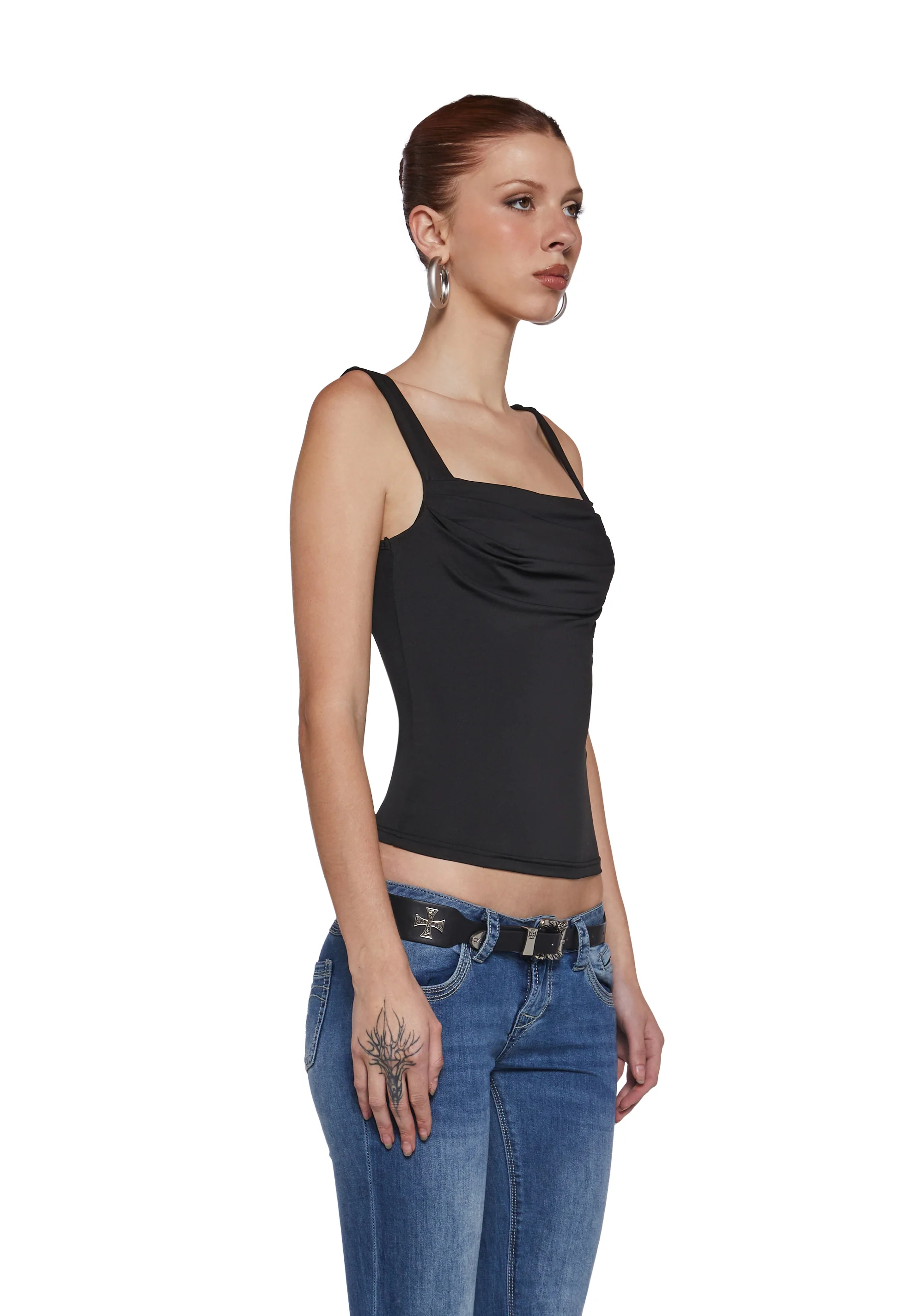 Text Me Ruched Top - Black - Image 5