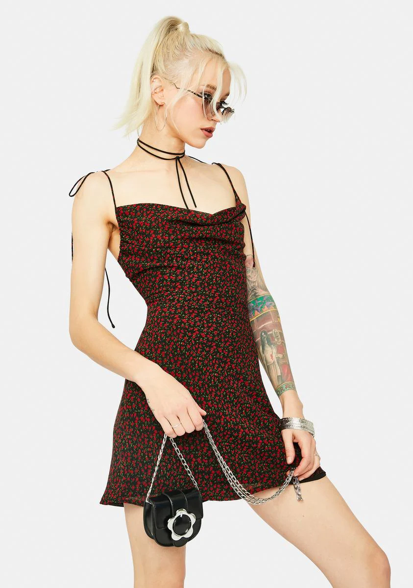 That's Showbiz Floral Cowl Neck Mini Dress - Image 2
