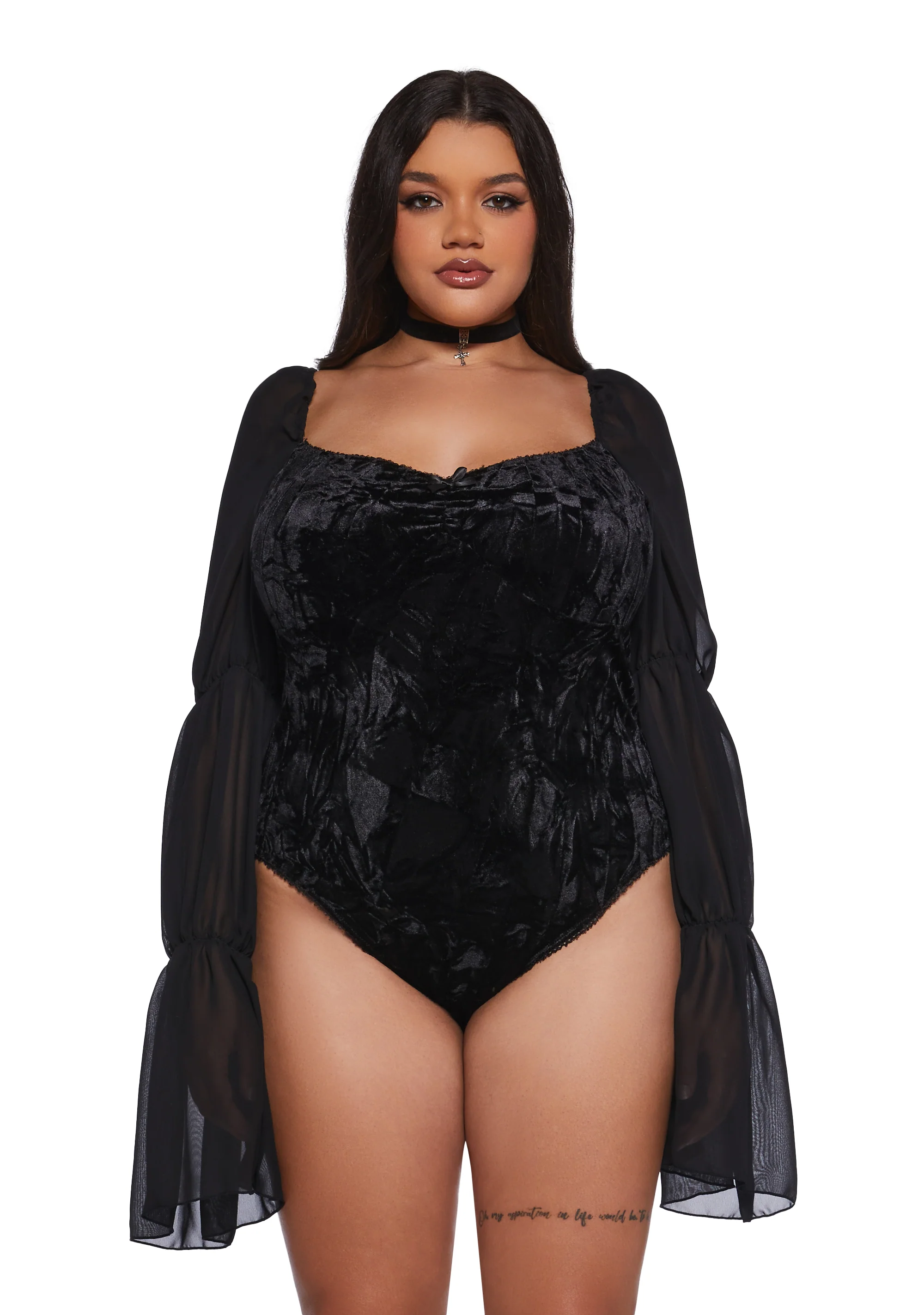 The Night We Met Velour Bodysuit - Image 2
