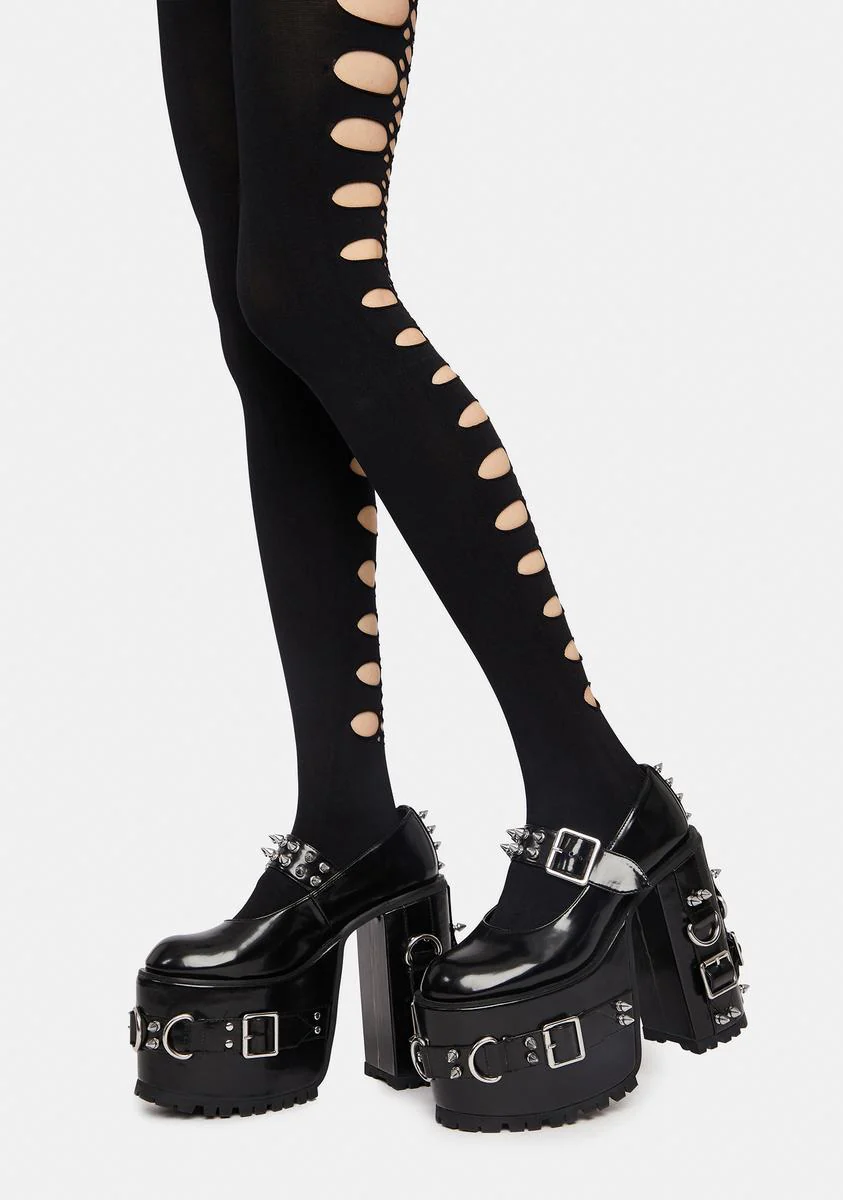The Whole Truth Cutout Tights - Image 2