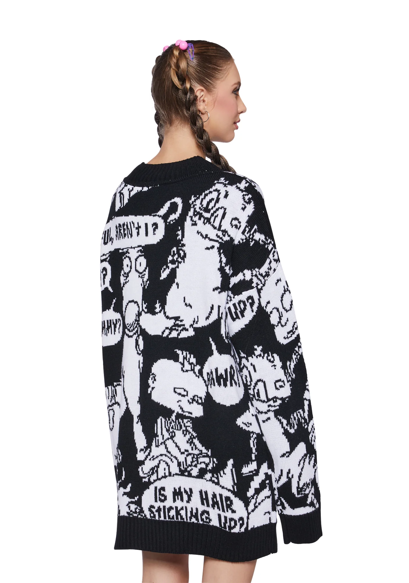 Thinking Too Much Intarsia Sweater - Image 4