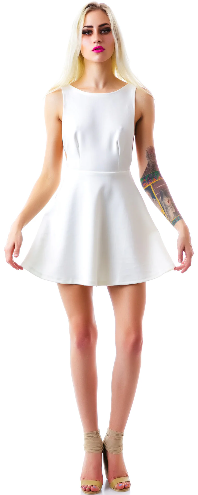 Thrashin It Mini Dress - White - Image 7