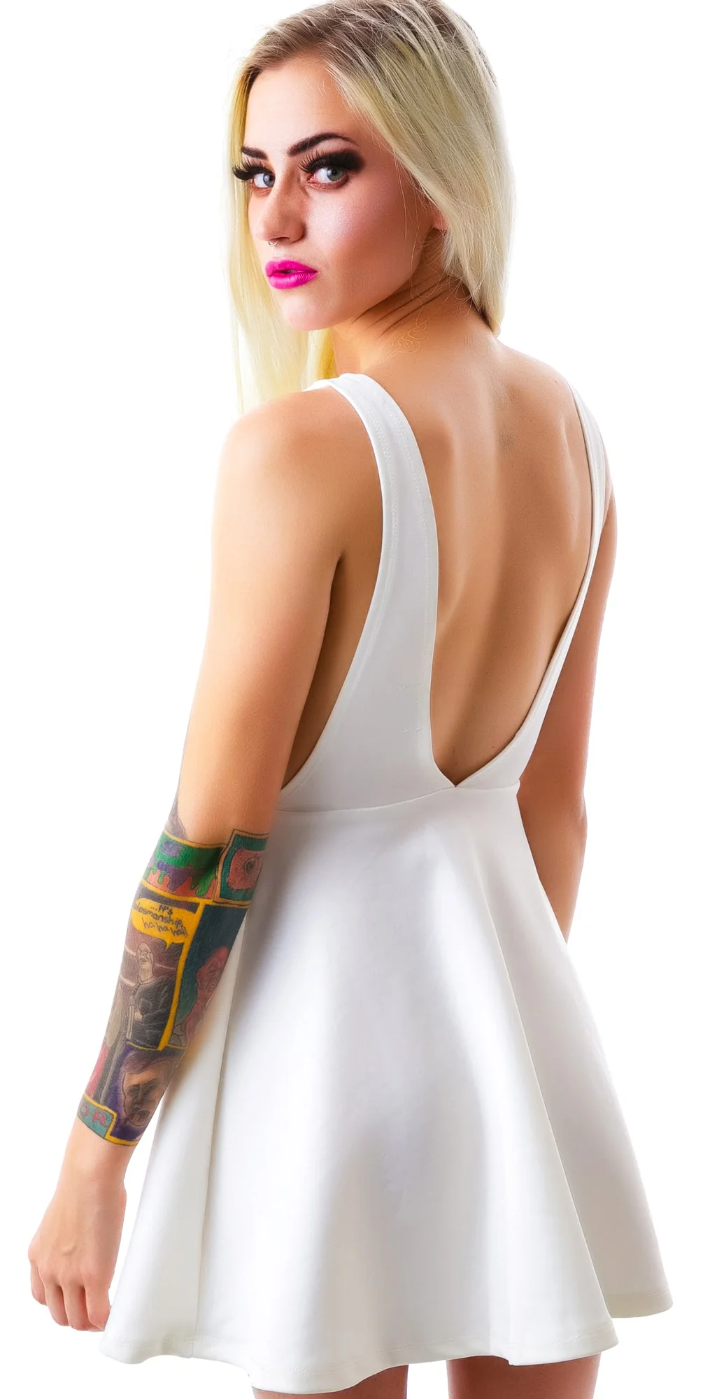 Thrashin It Mini Dress - White - Image 8