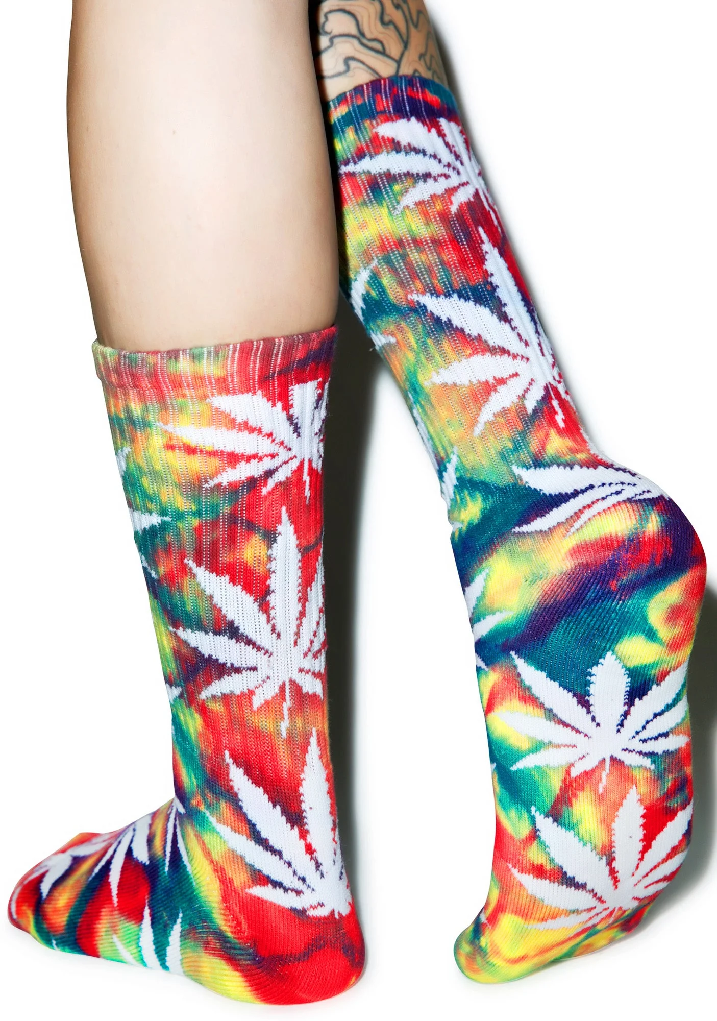 Tie Dye Plantlife Crew Sock - Dark Blue - Image 12