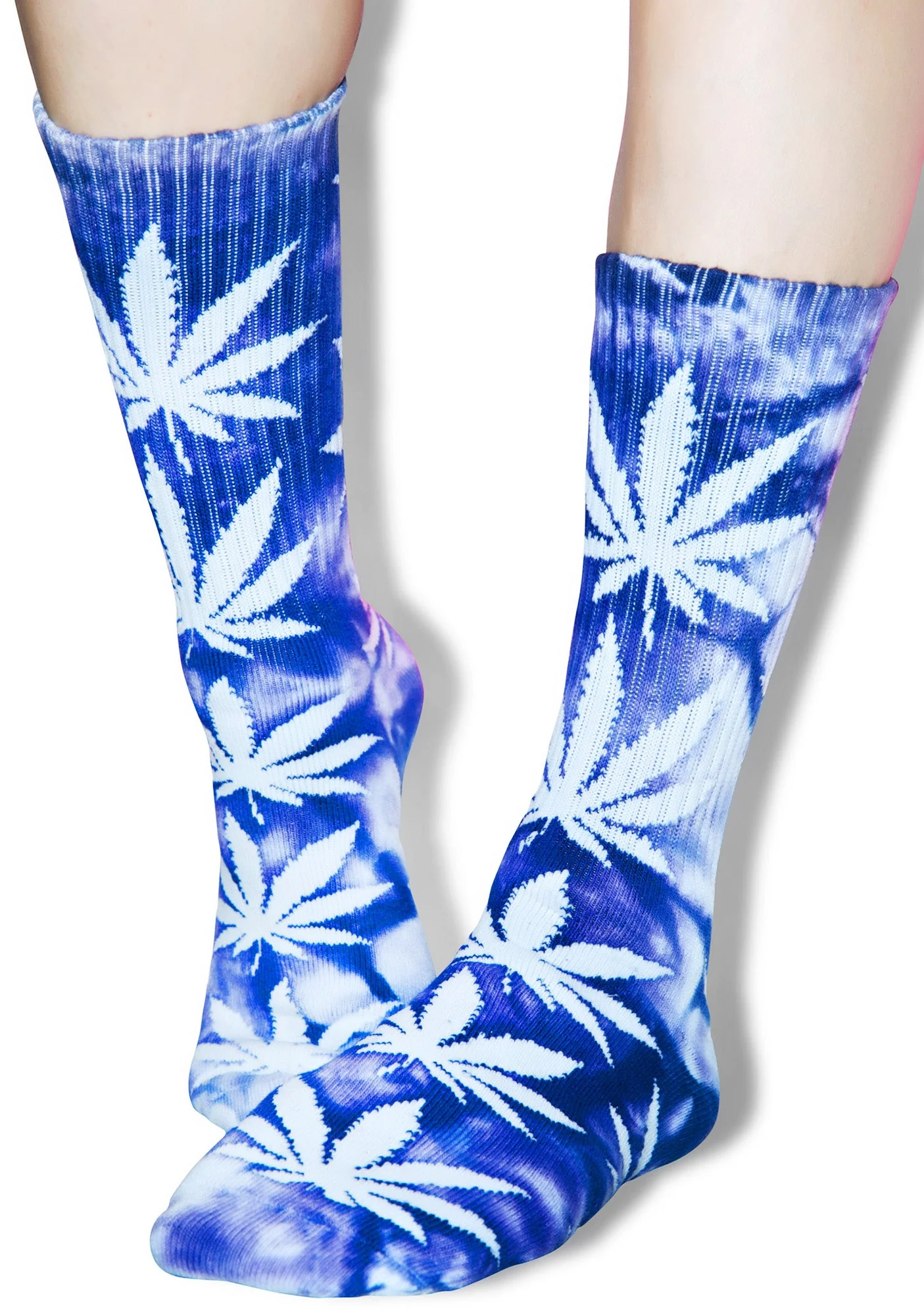 Tie Dye Plantlife Crew Sock - Dark Red - Image 21