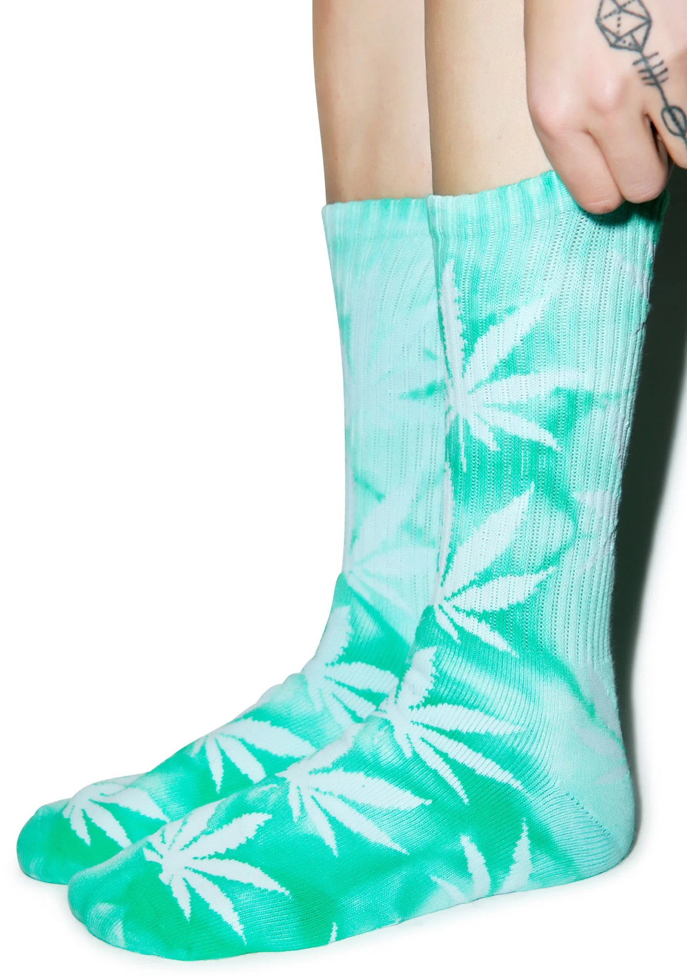 Tie Dye Plantlife Crew Sock - Dark Red - Image 23