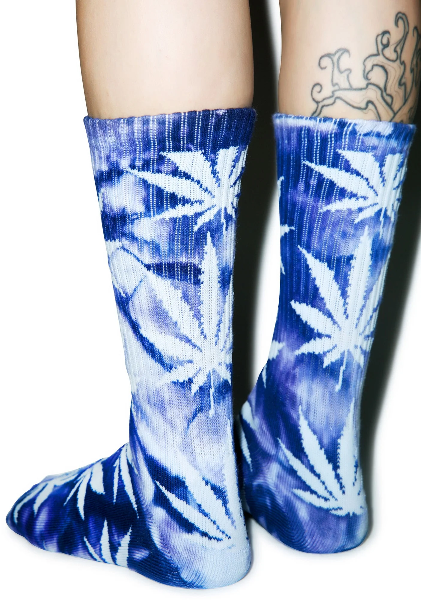 Tie Dye Plantlife Crew Sock - Off White - Image 15