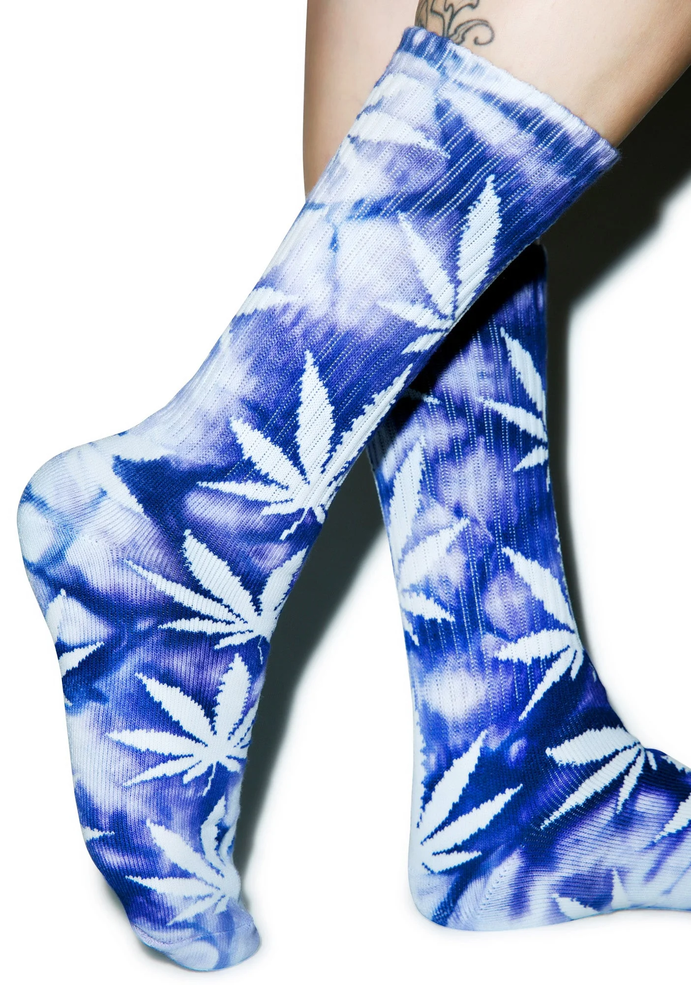 Tie Dye Plantlife Crew Sock - Off White - Image 25